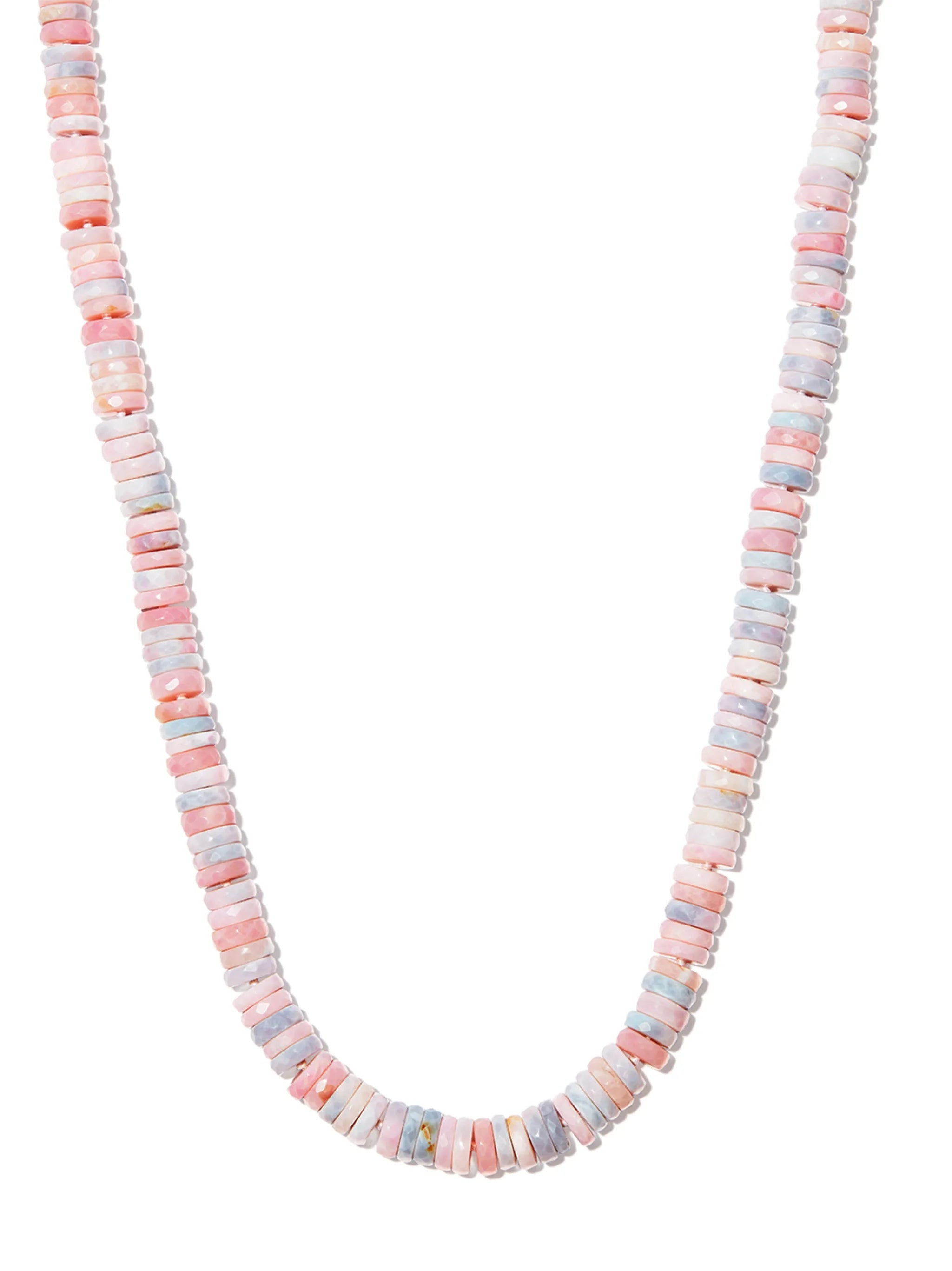14kt yellow gold opal beaded necklace