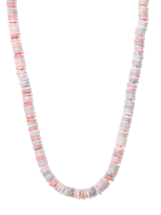14kt yellow gold opal beaded necklace