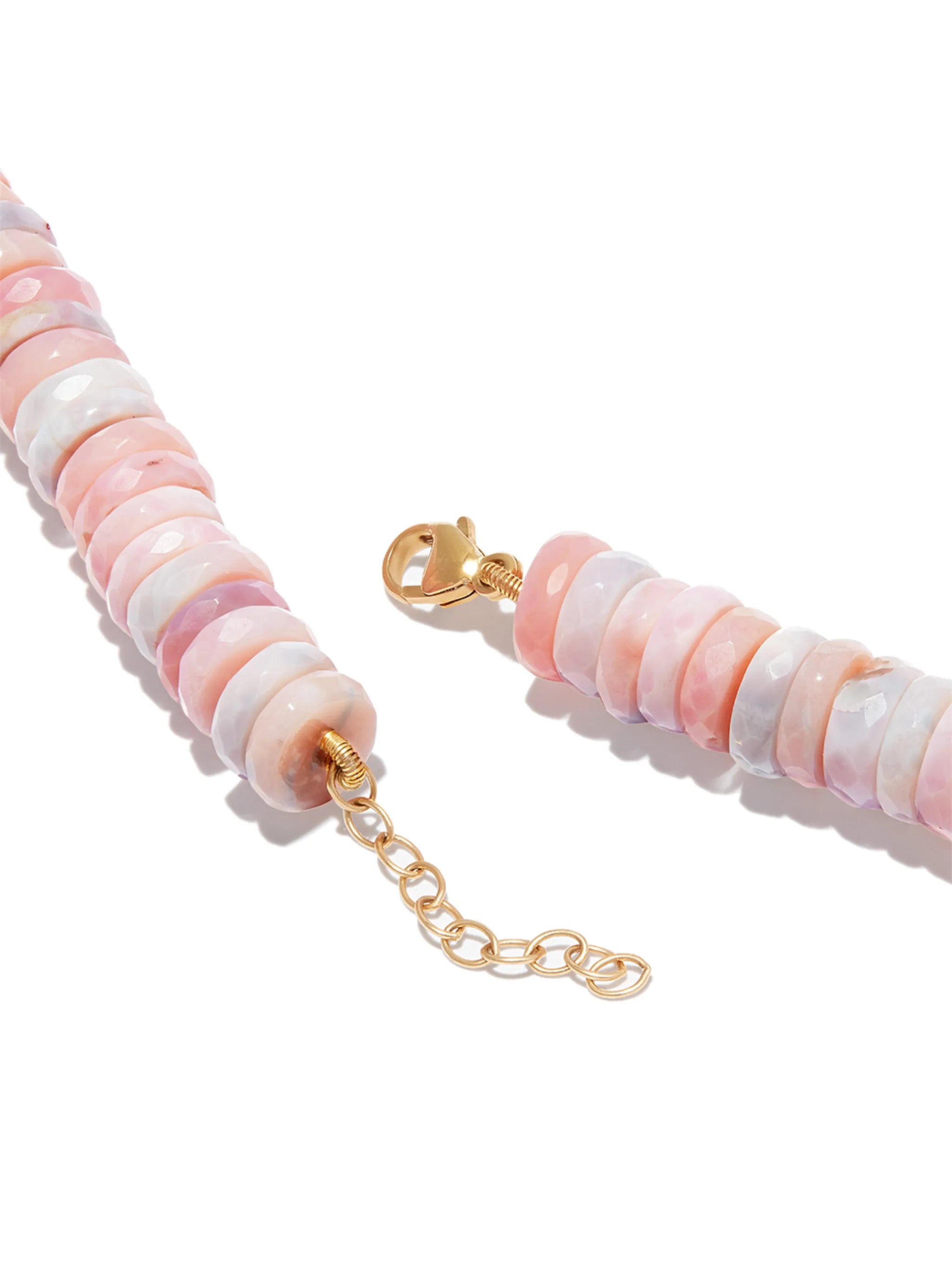 14kt yellow gold opal beaded necklace
