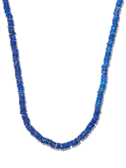 14kt yellow gold lapis lazuli beaded necklace