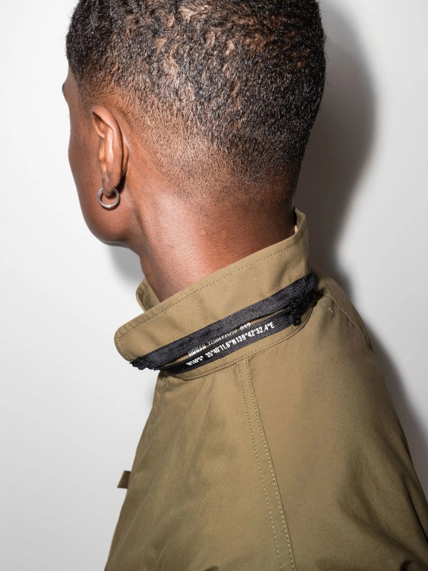funnel neck zip-up jacket