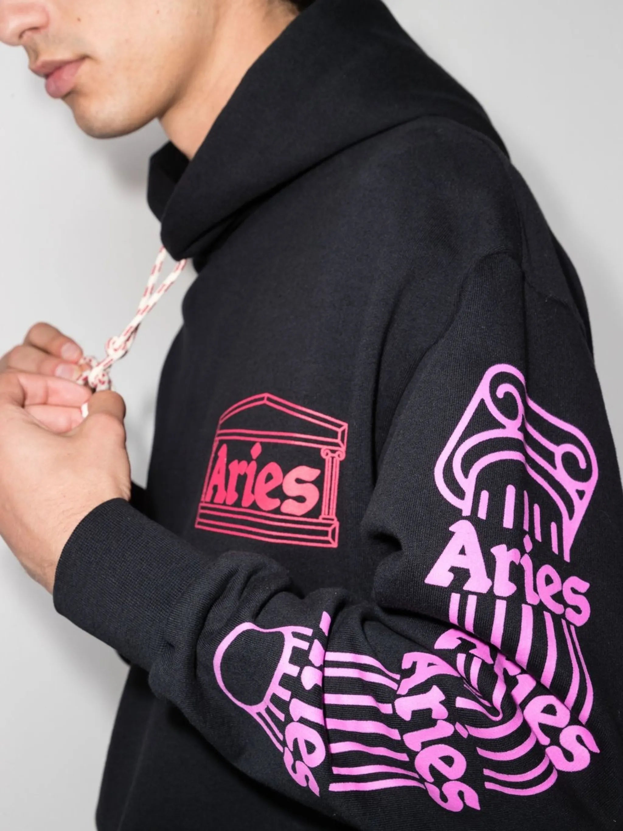 logo-print drawstring hoodie