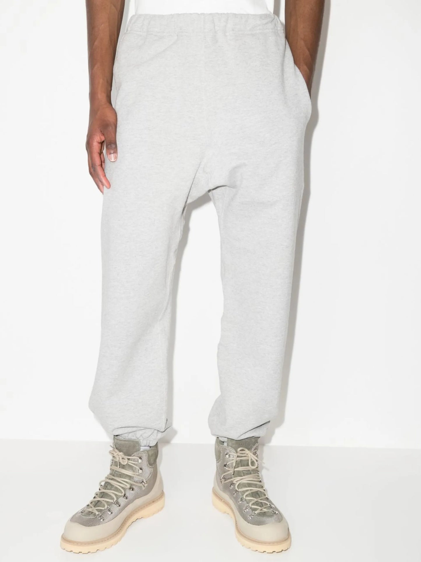 drop-crotch track pants