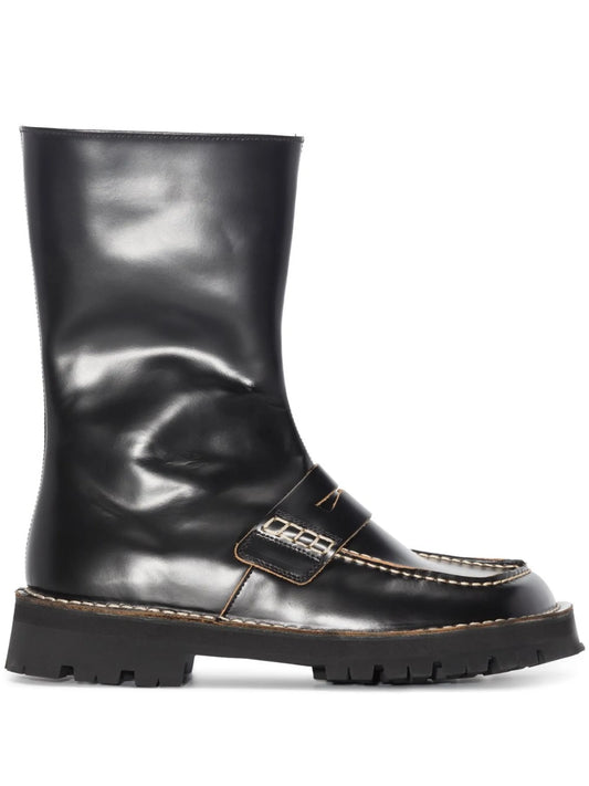 chunky zip-up boots