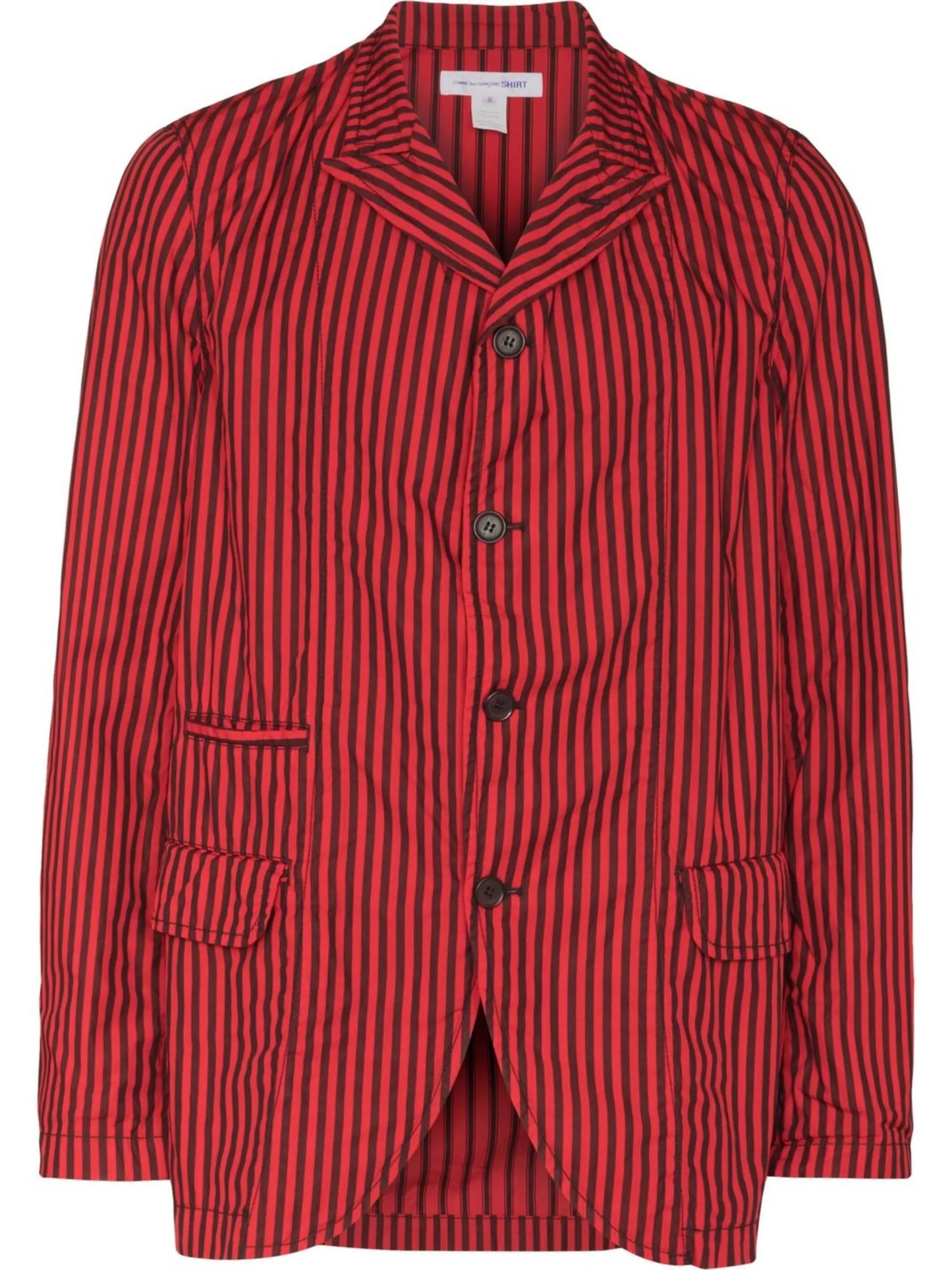 striped single-breasted blazer