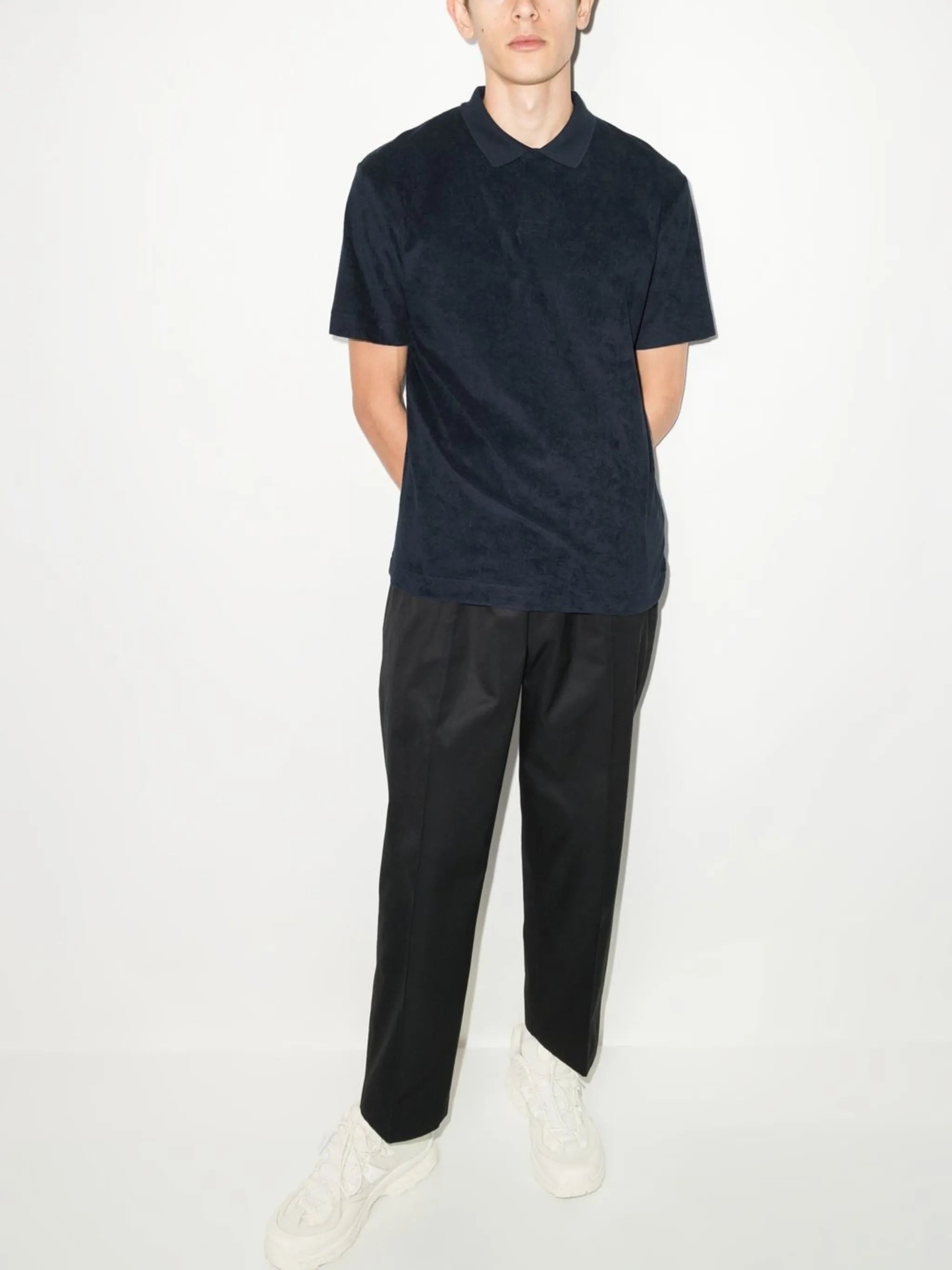 towelling short-sleeve polo shirt