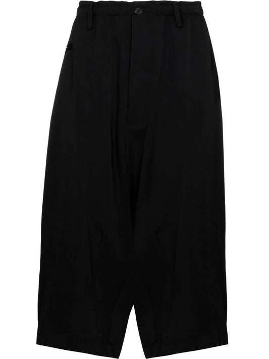 cropped wide-leg wool trousers
