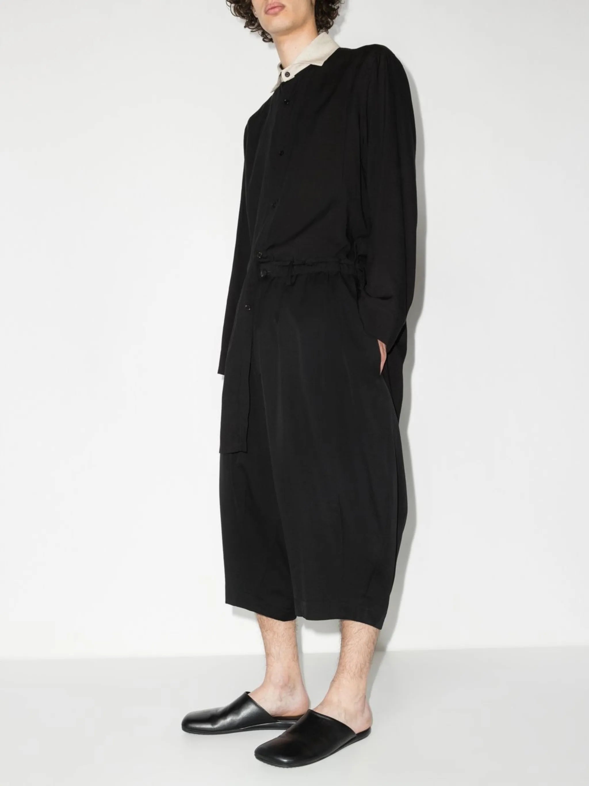 cropped wide-leg wool trousers