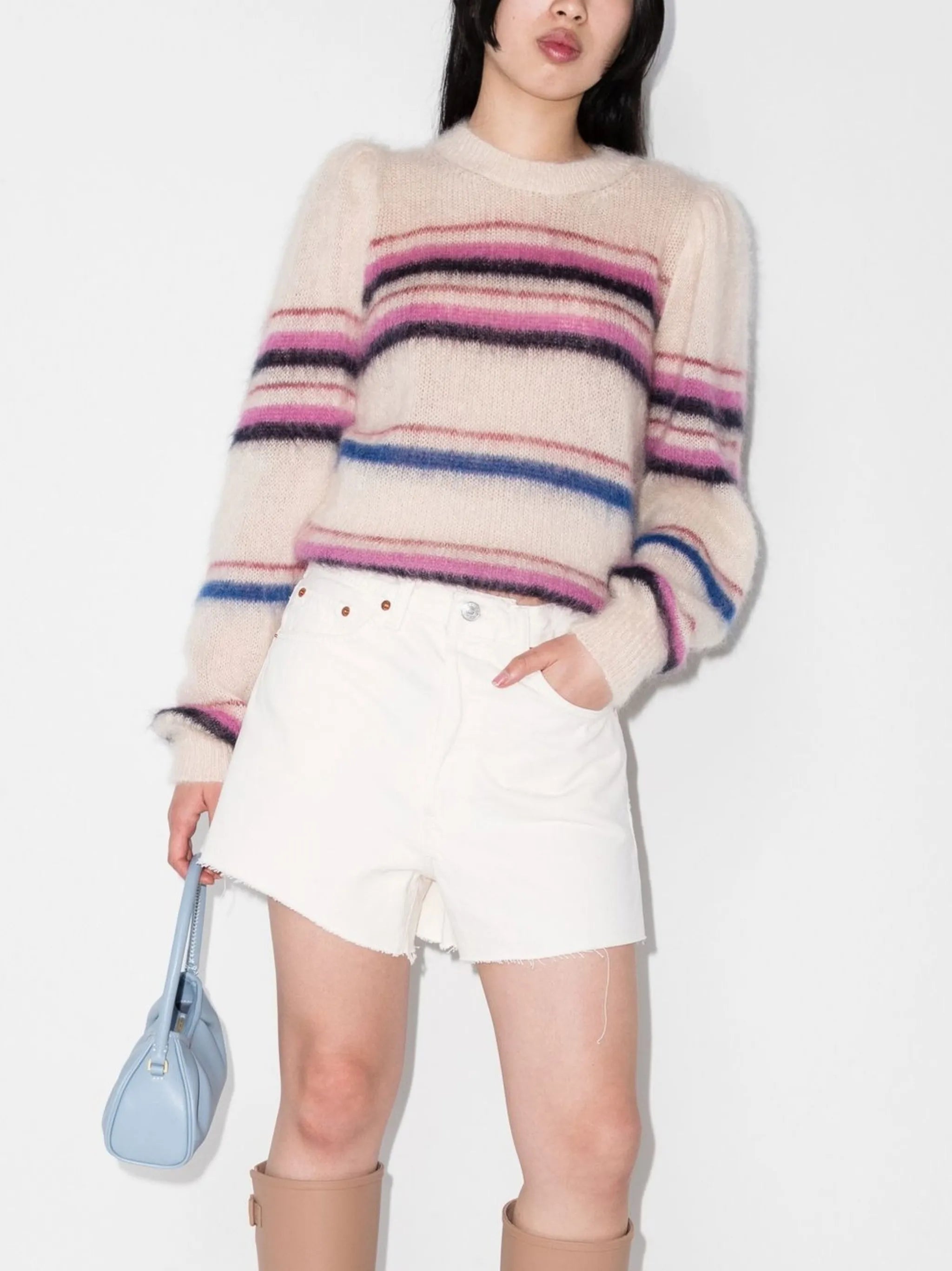 90s high-waist denim shorts