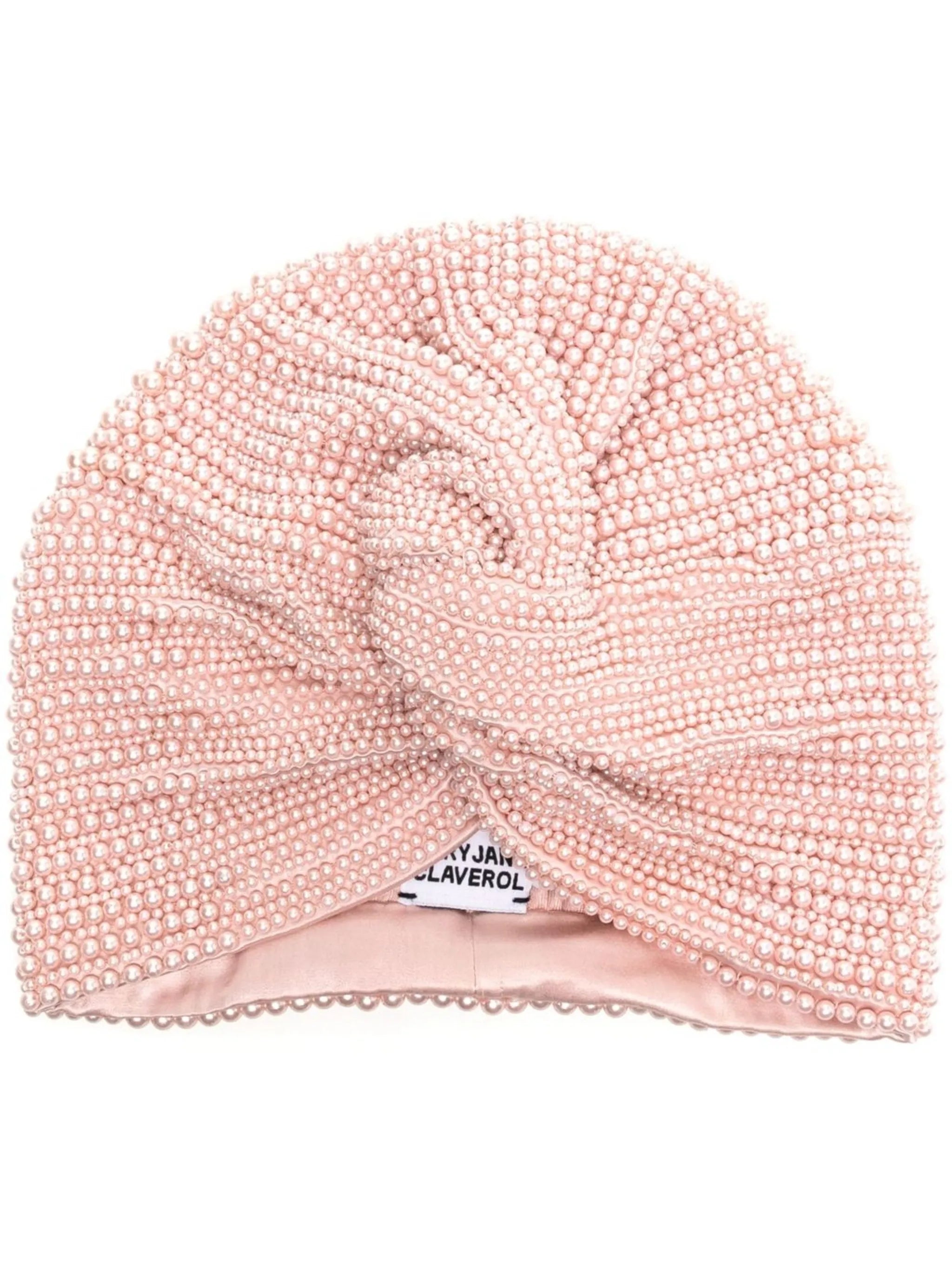 Frankie pearl knot-front wrap cap