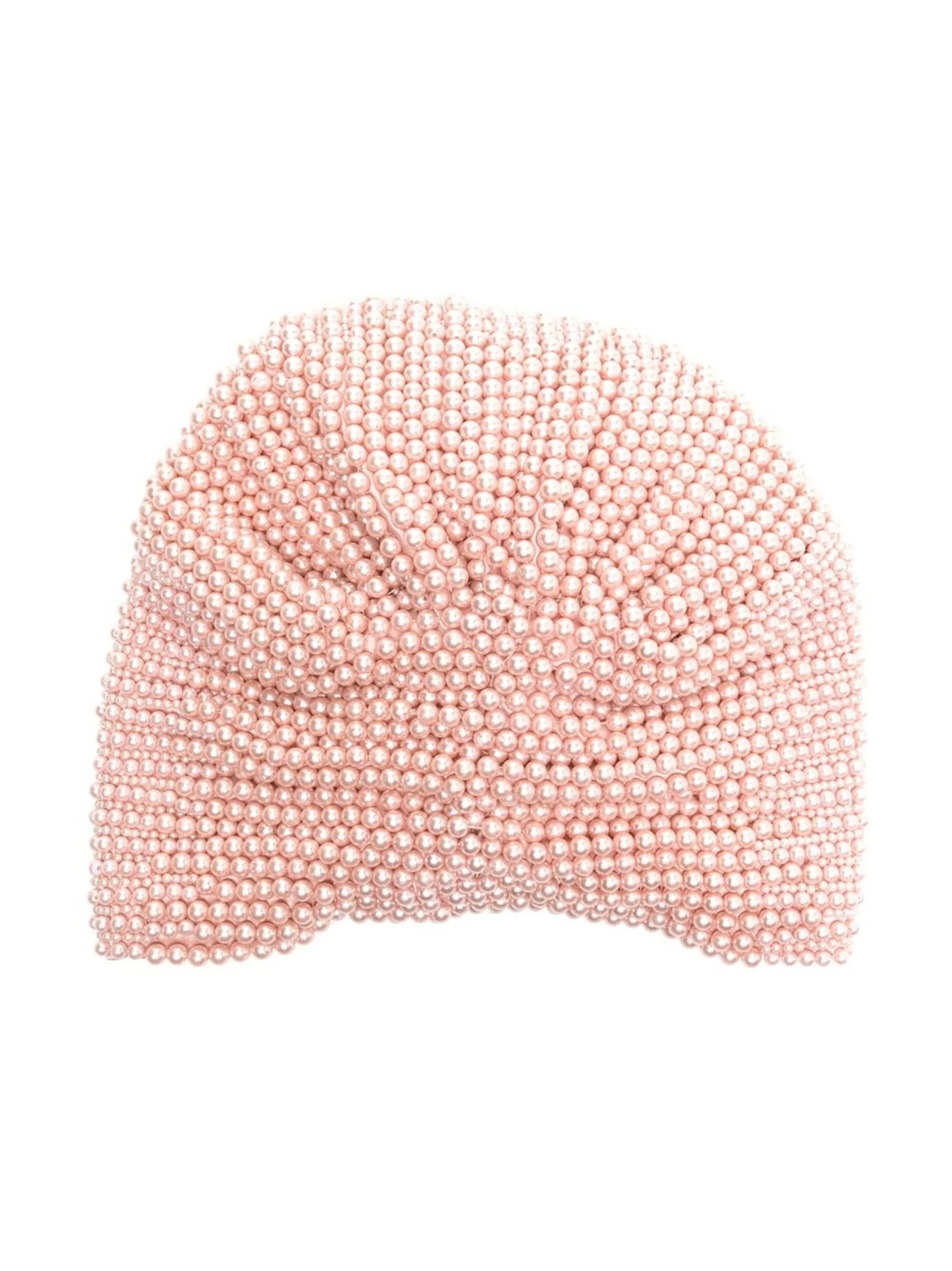 Frankie pearl knot-front wrap cap
