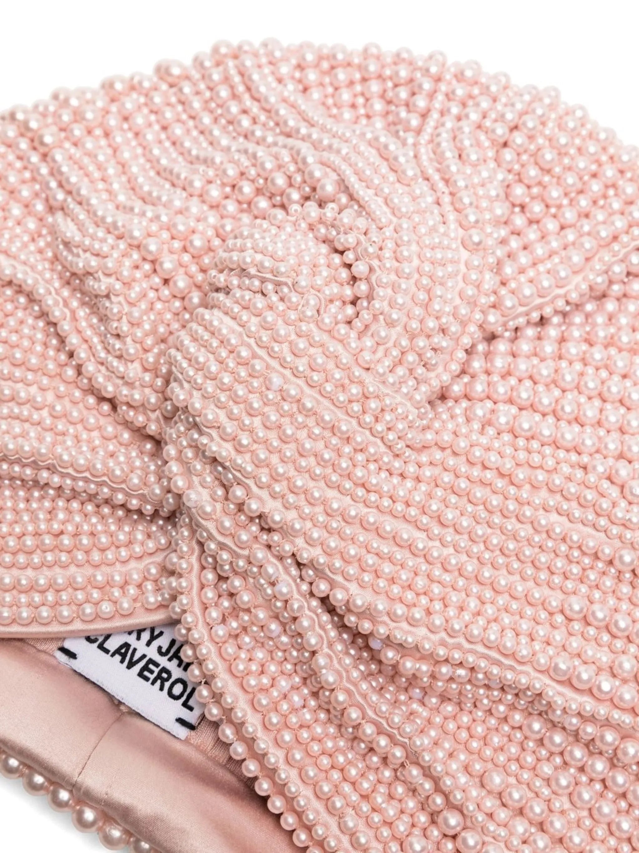 Frankie pearl knot-front wrap cap