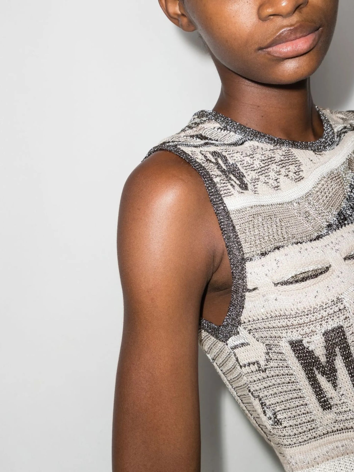 intarsia-logo vest top
