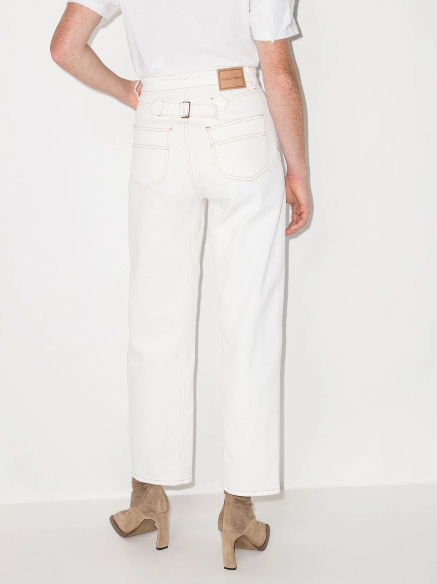 high-rise cropped jeans