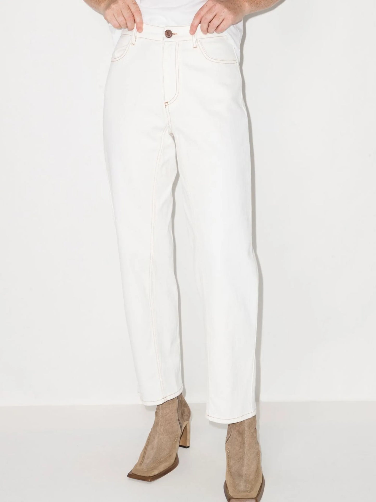 high-rise cropped jeans