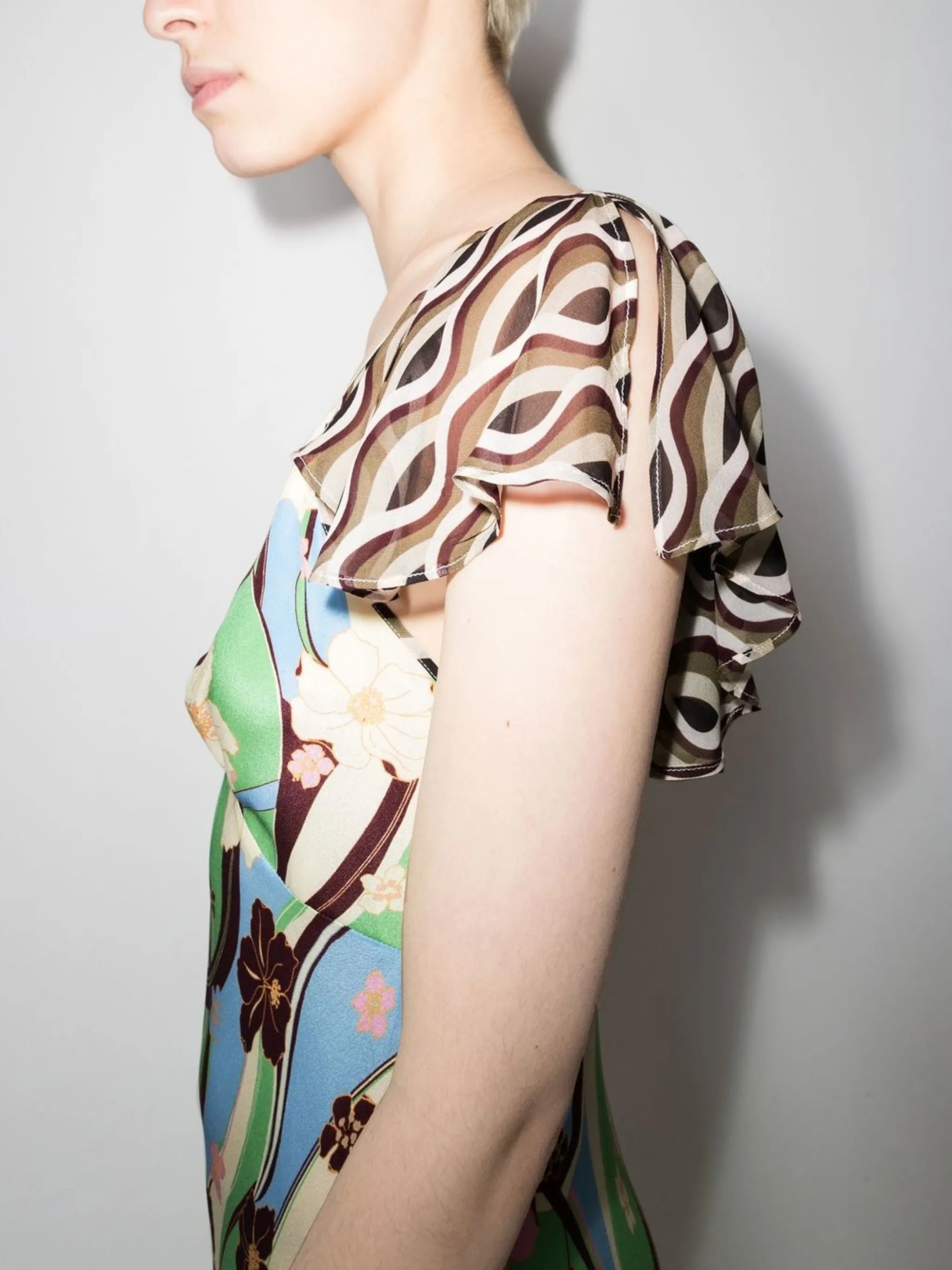 Effie panelled V-neck midi dress