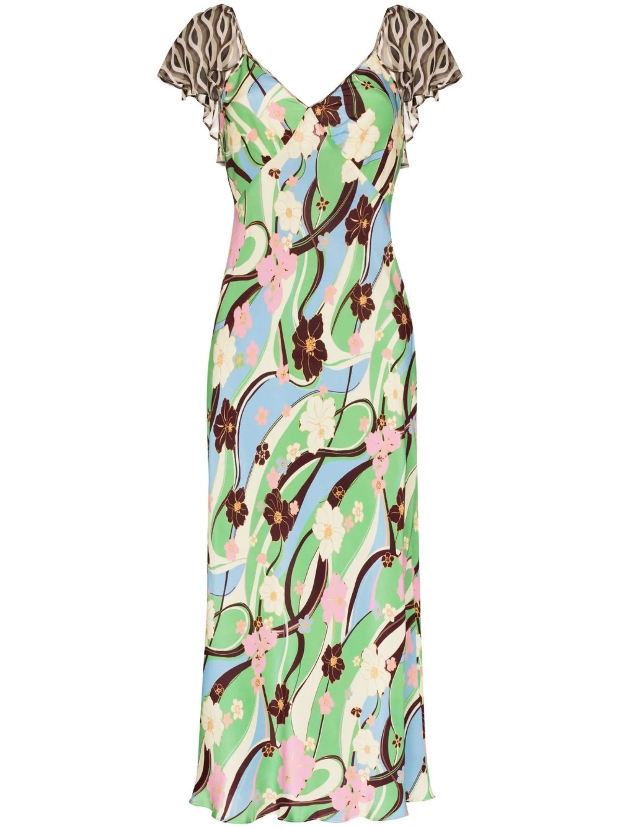 Effie panelled V-neck midi dress