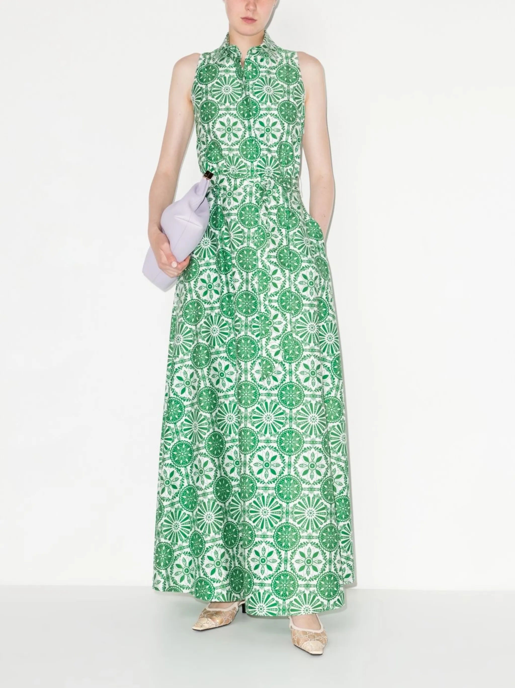 Paloma graphic-print cotton maxi dress