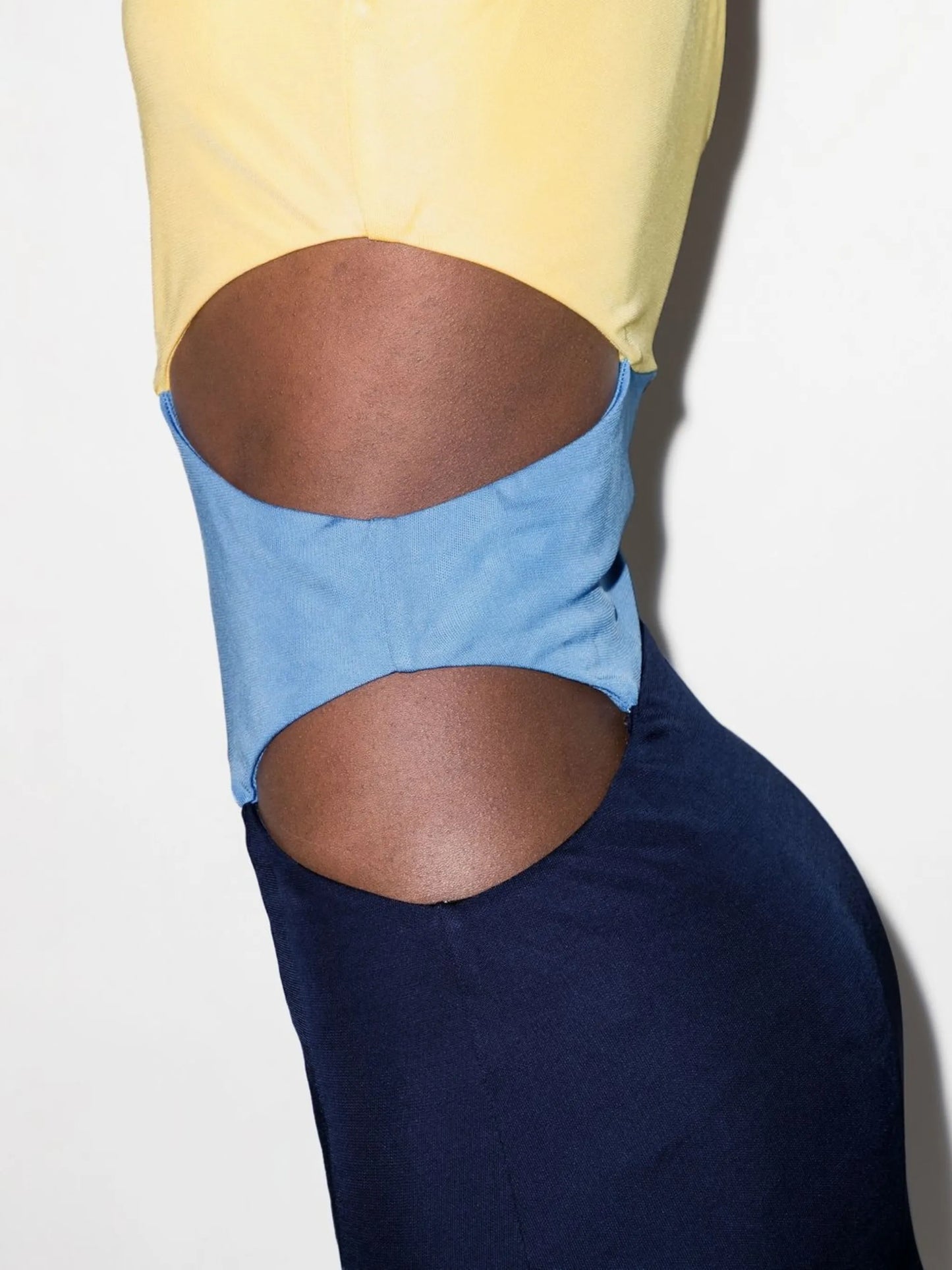 colour-block one-shoulder mini dress