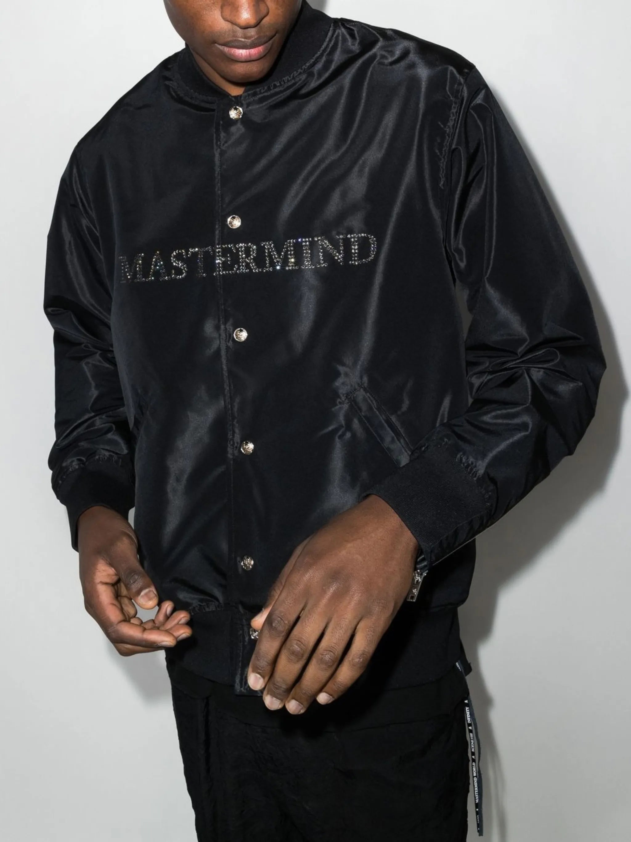 crystal skull-embellished bomber jacket