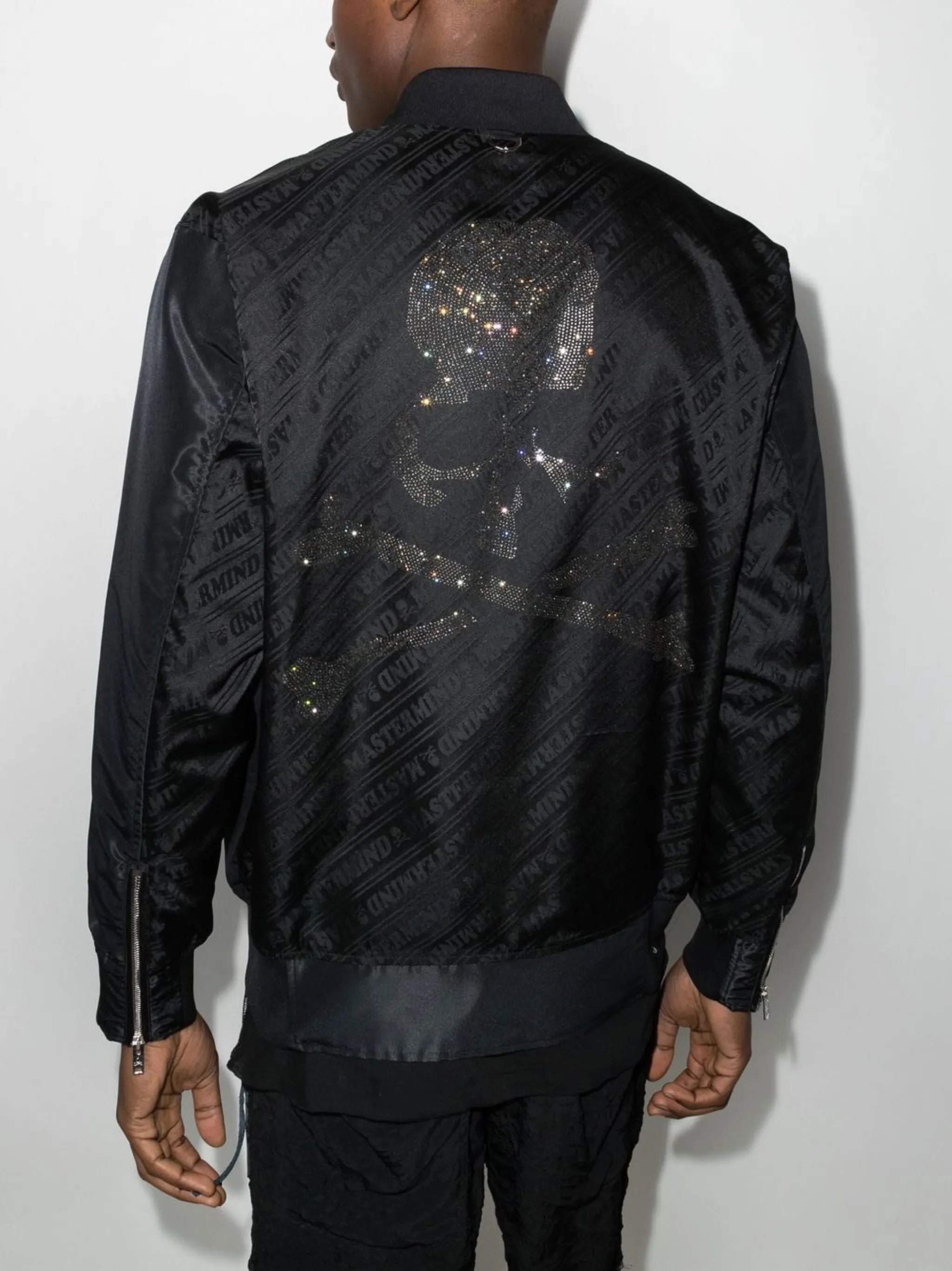 crystal skull-embellished bomber jacket