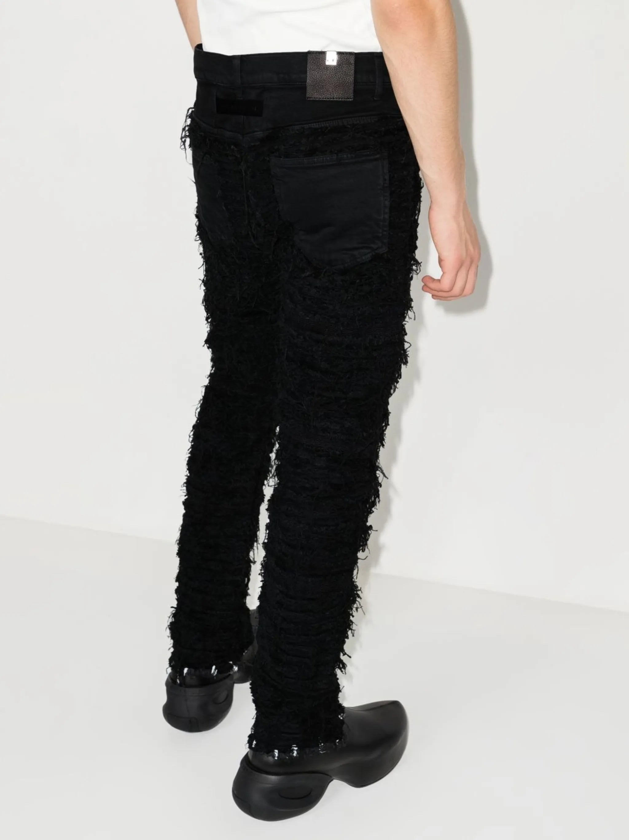 x Blackmeans distressed straight-leg jeans