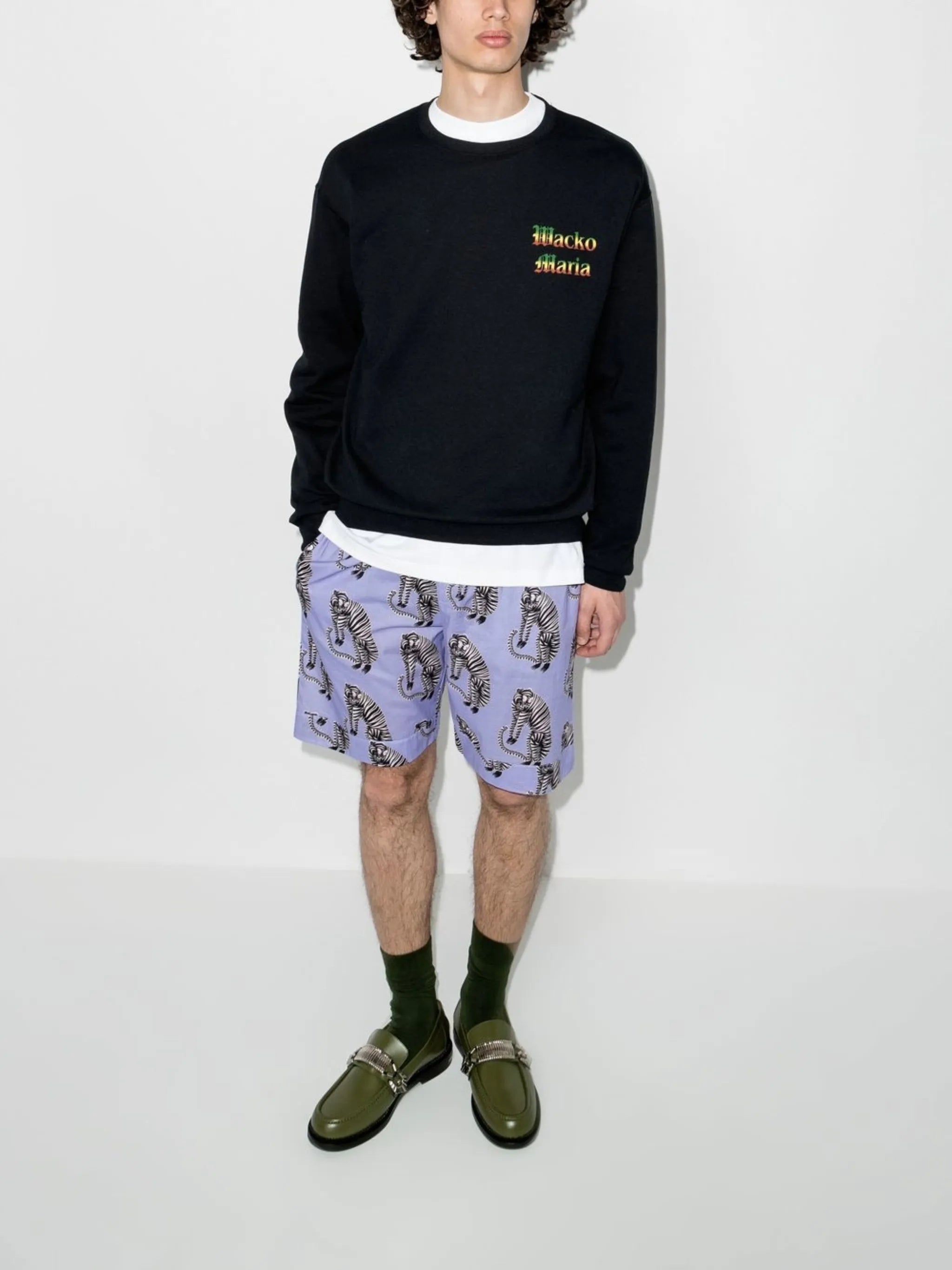 logo-print crew neck sweatshirt