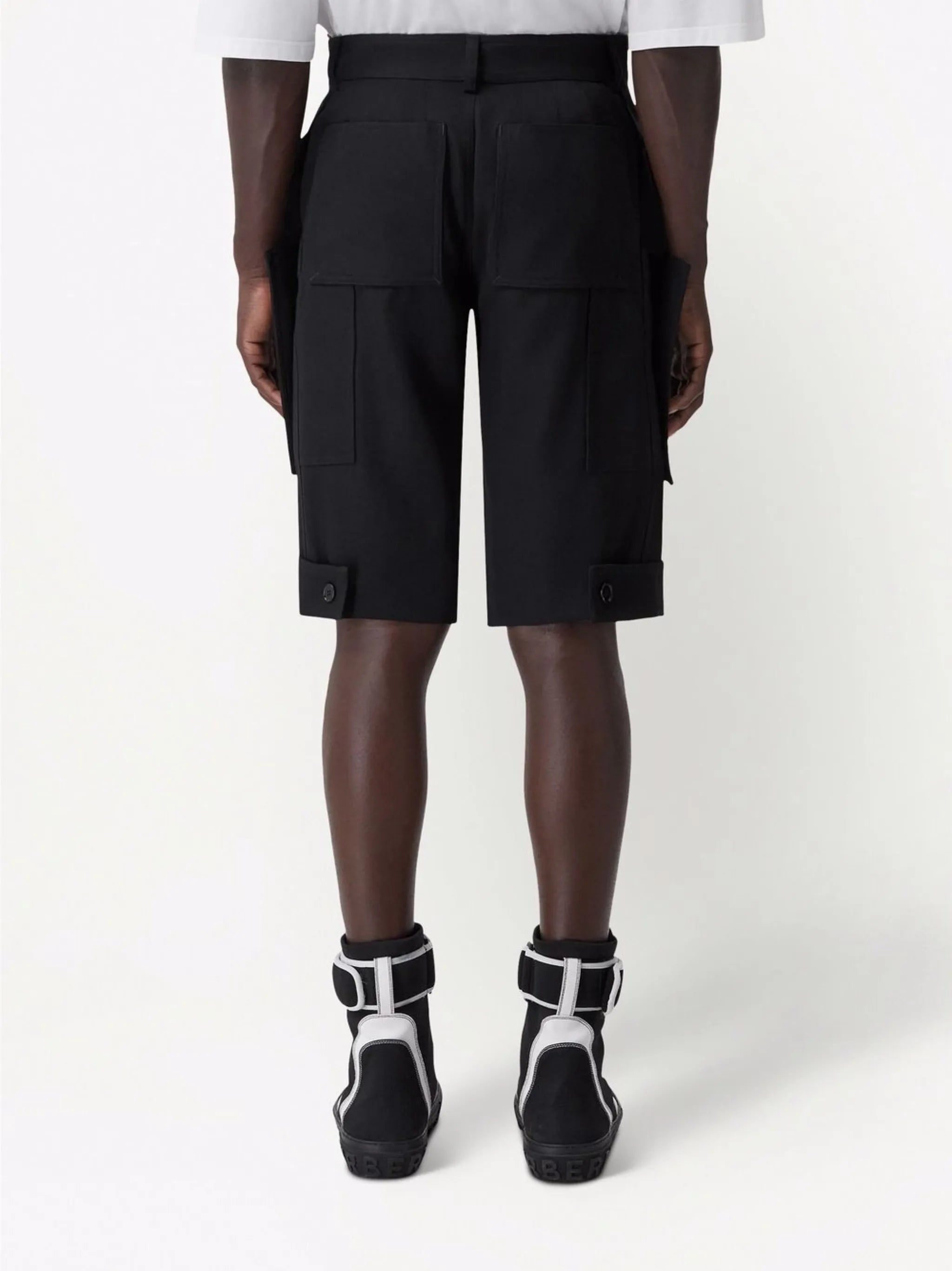 panel-detail wool shorts