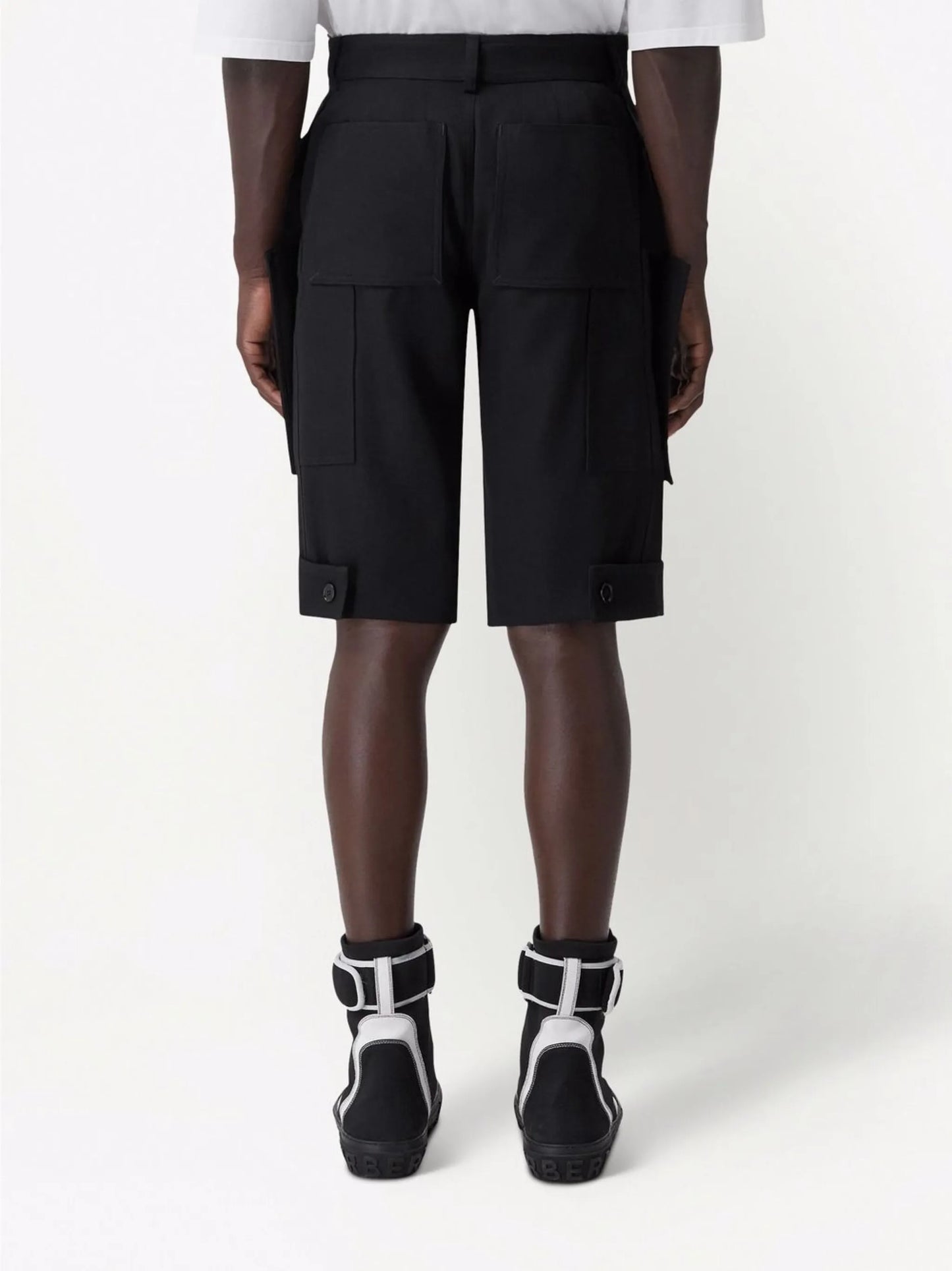 panel-detail wool shorts