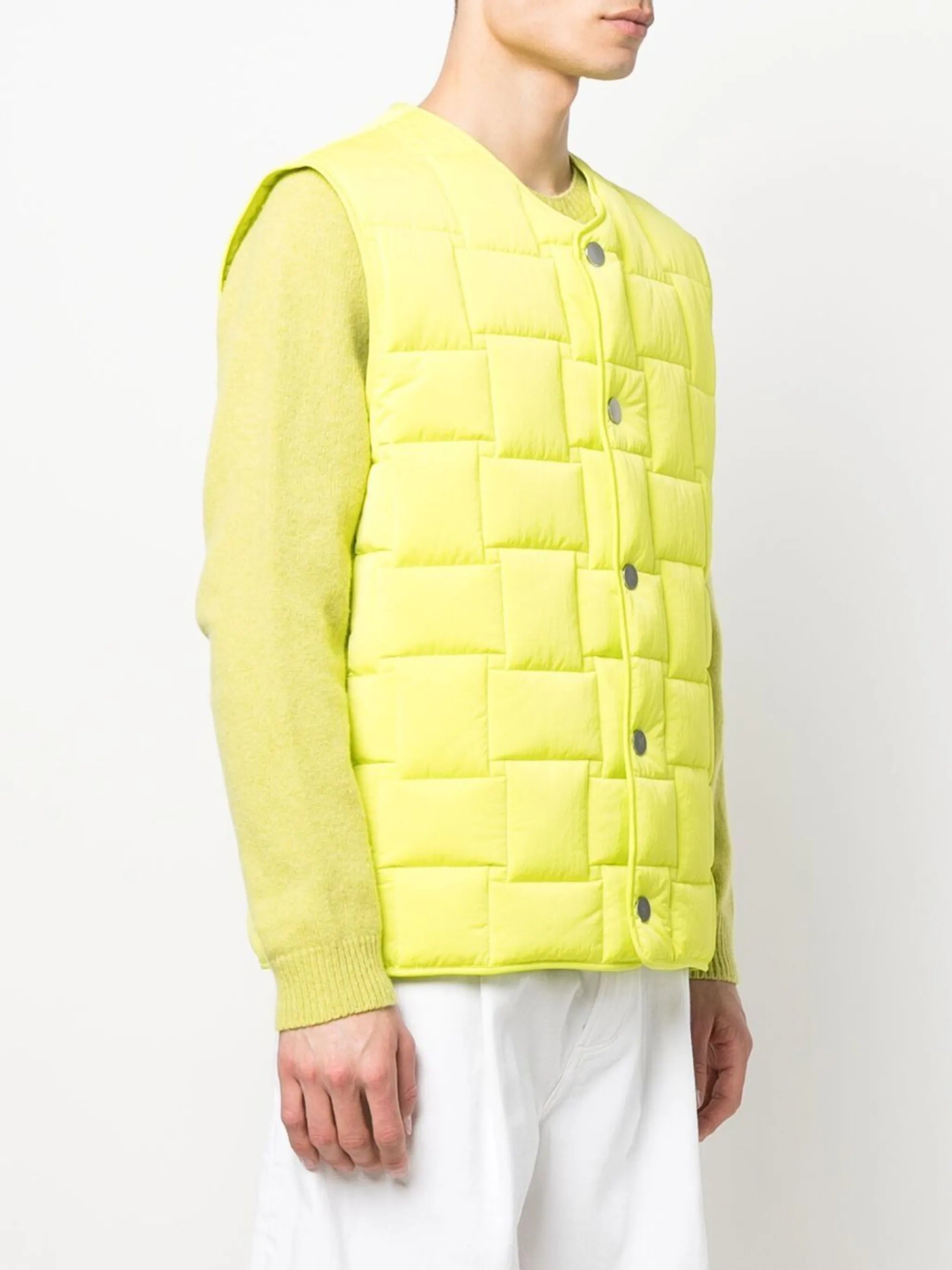 quilted press-stud gilet