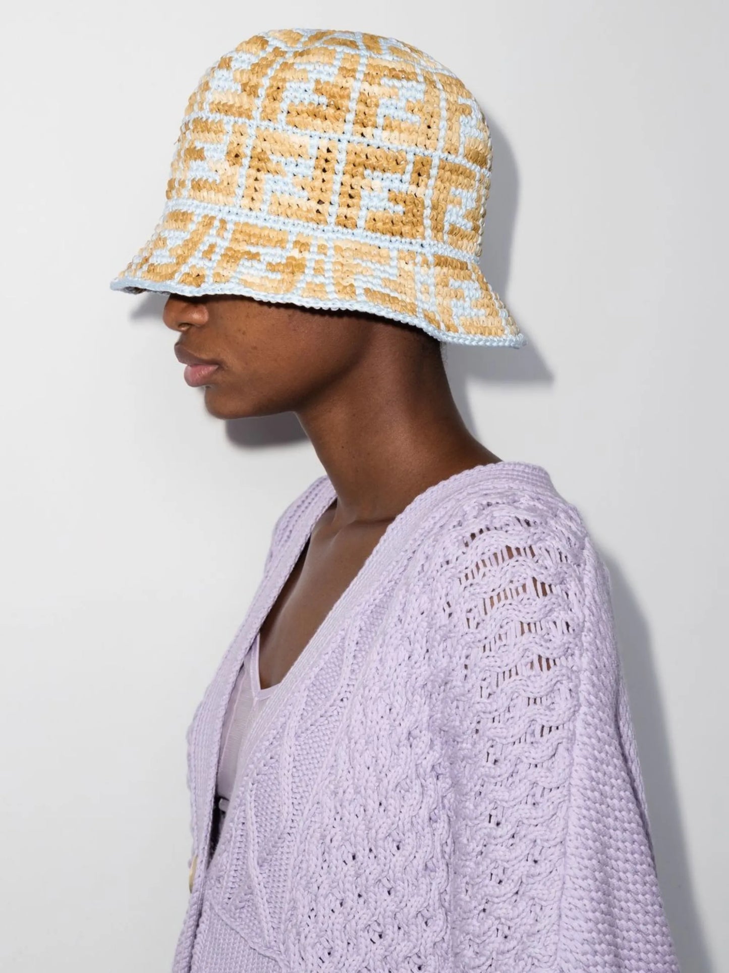 FF motif crochet bucket hat