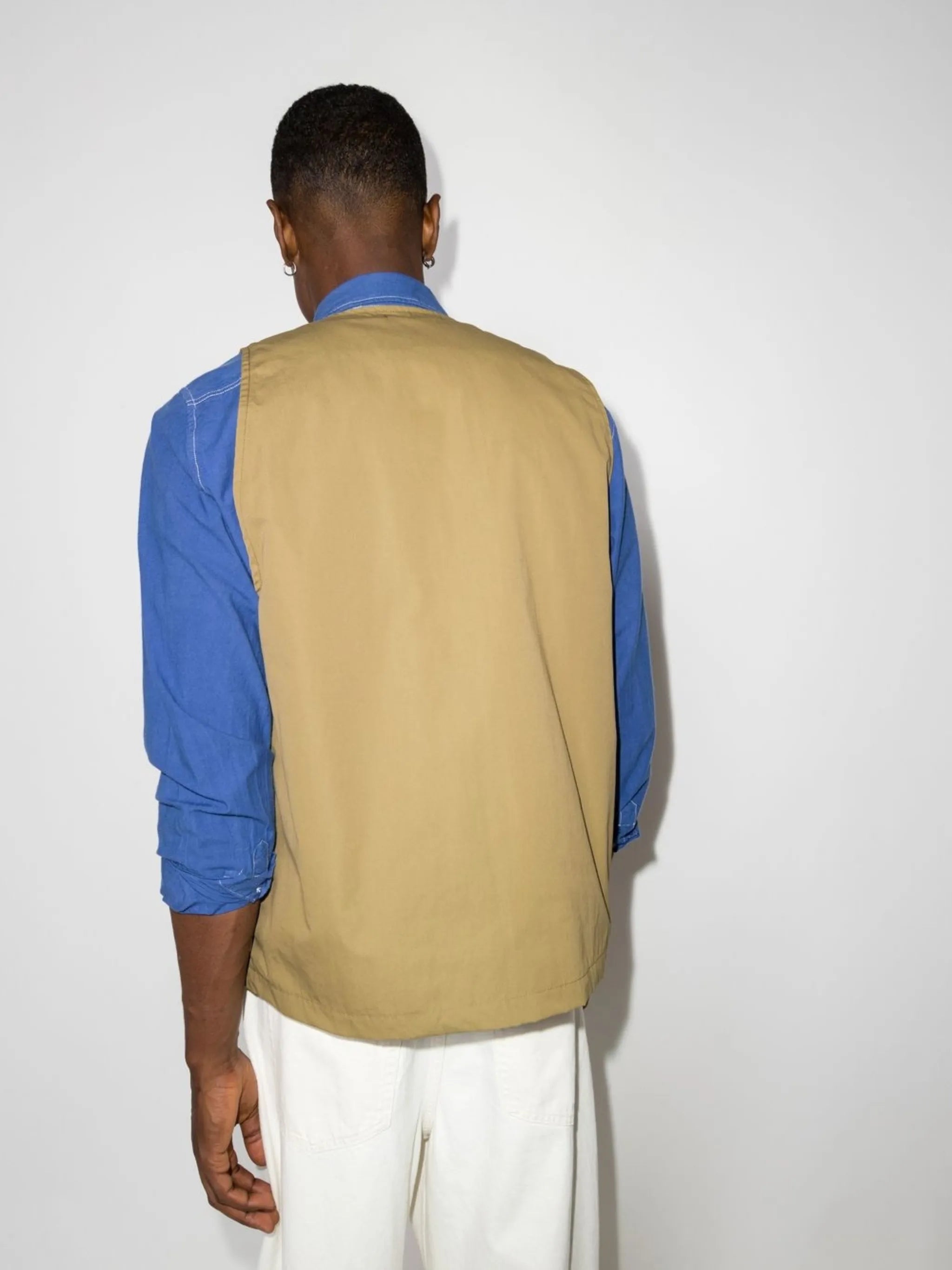logo-print zip-up gilet