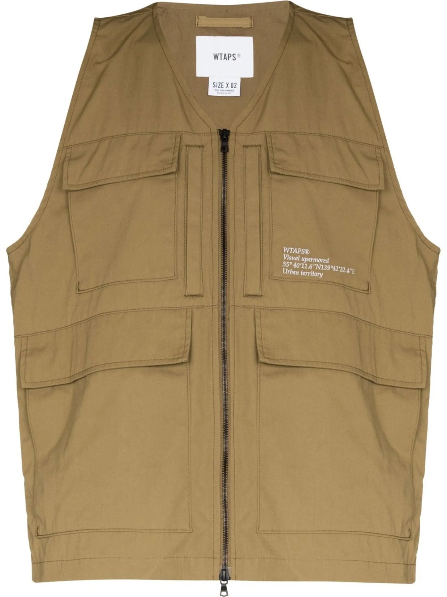 logo-print zip-up gilet