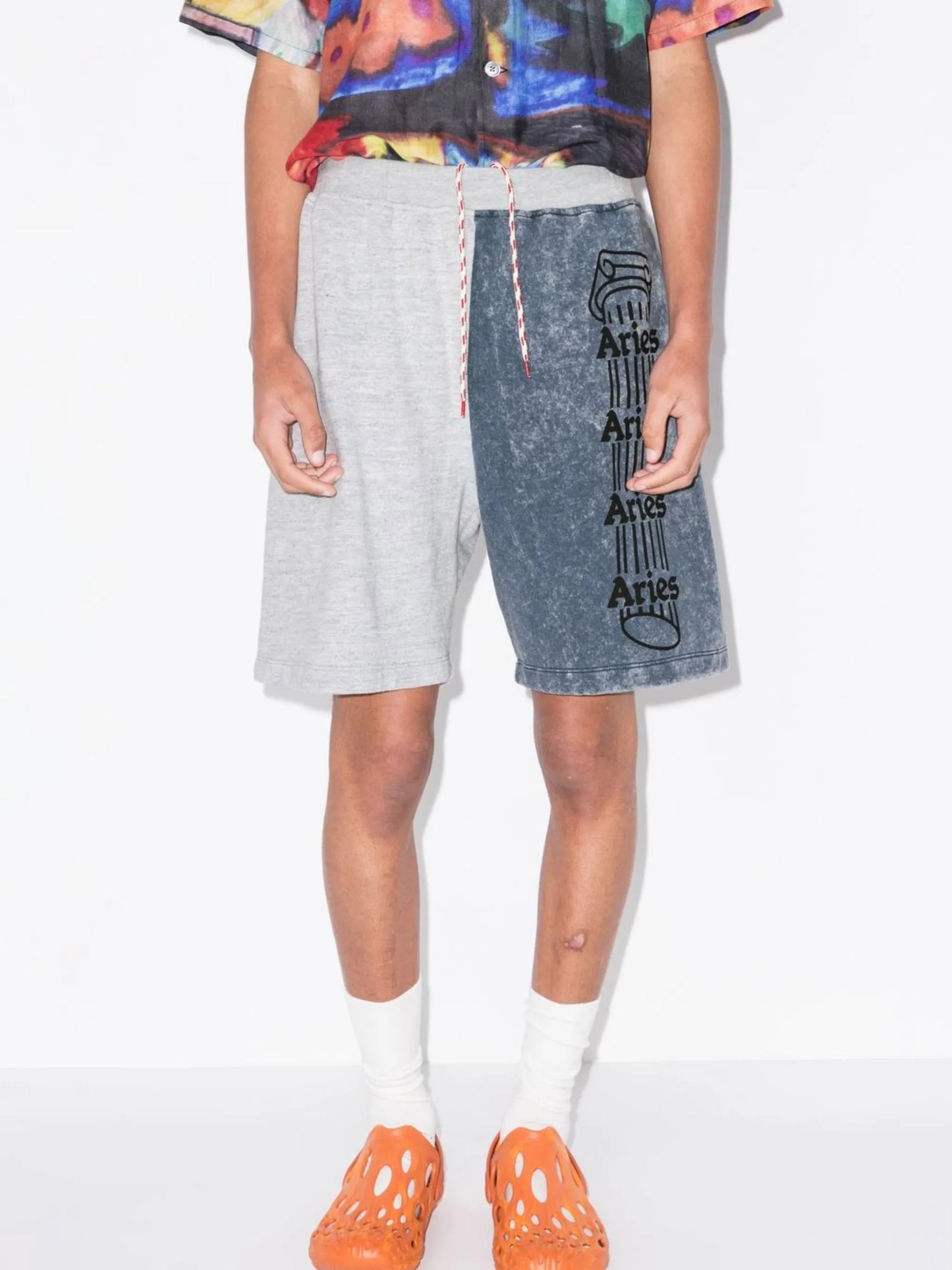 colour-block track shorts