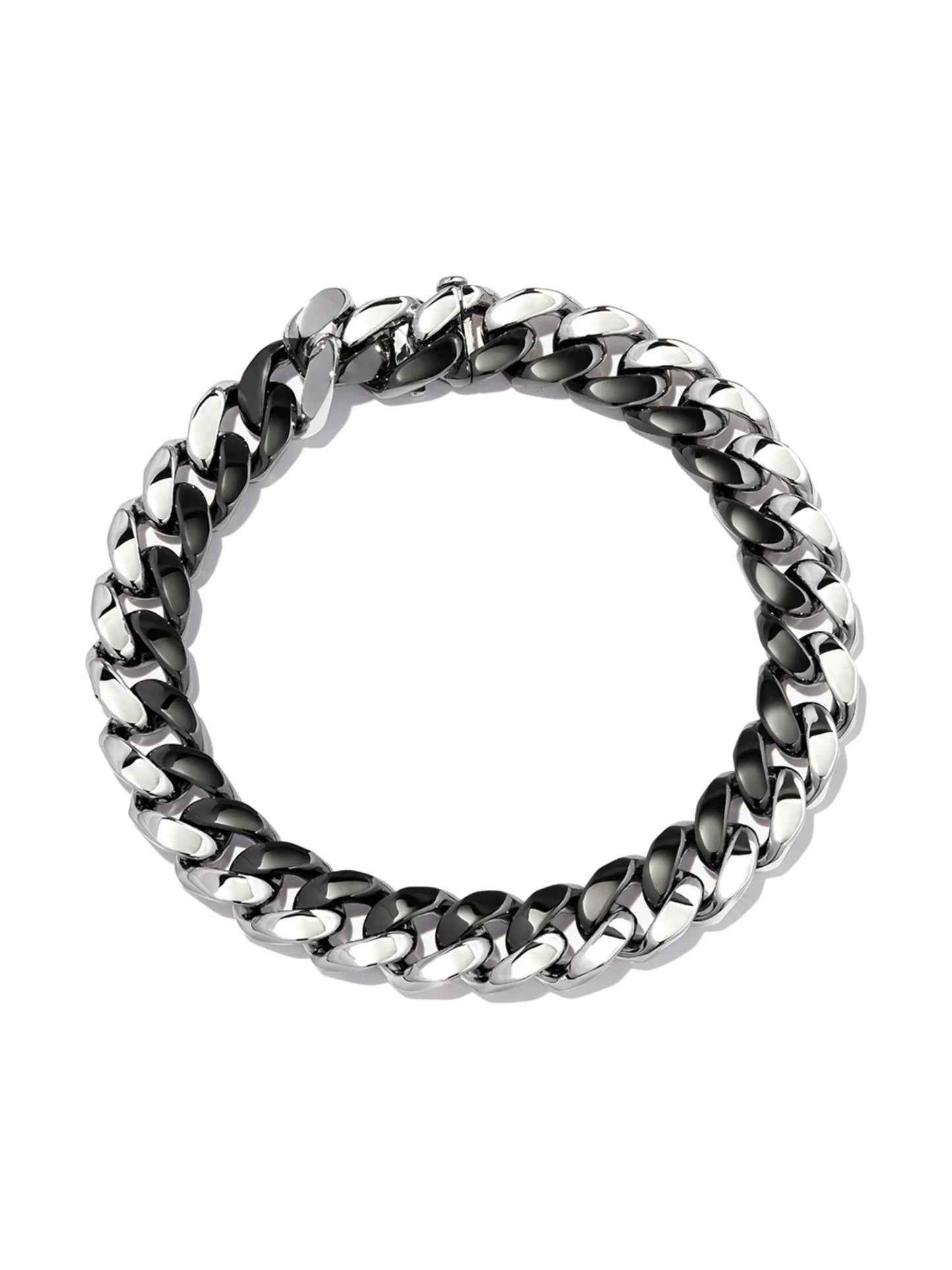 18K white and black gold curb-link bracelet