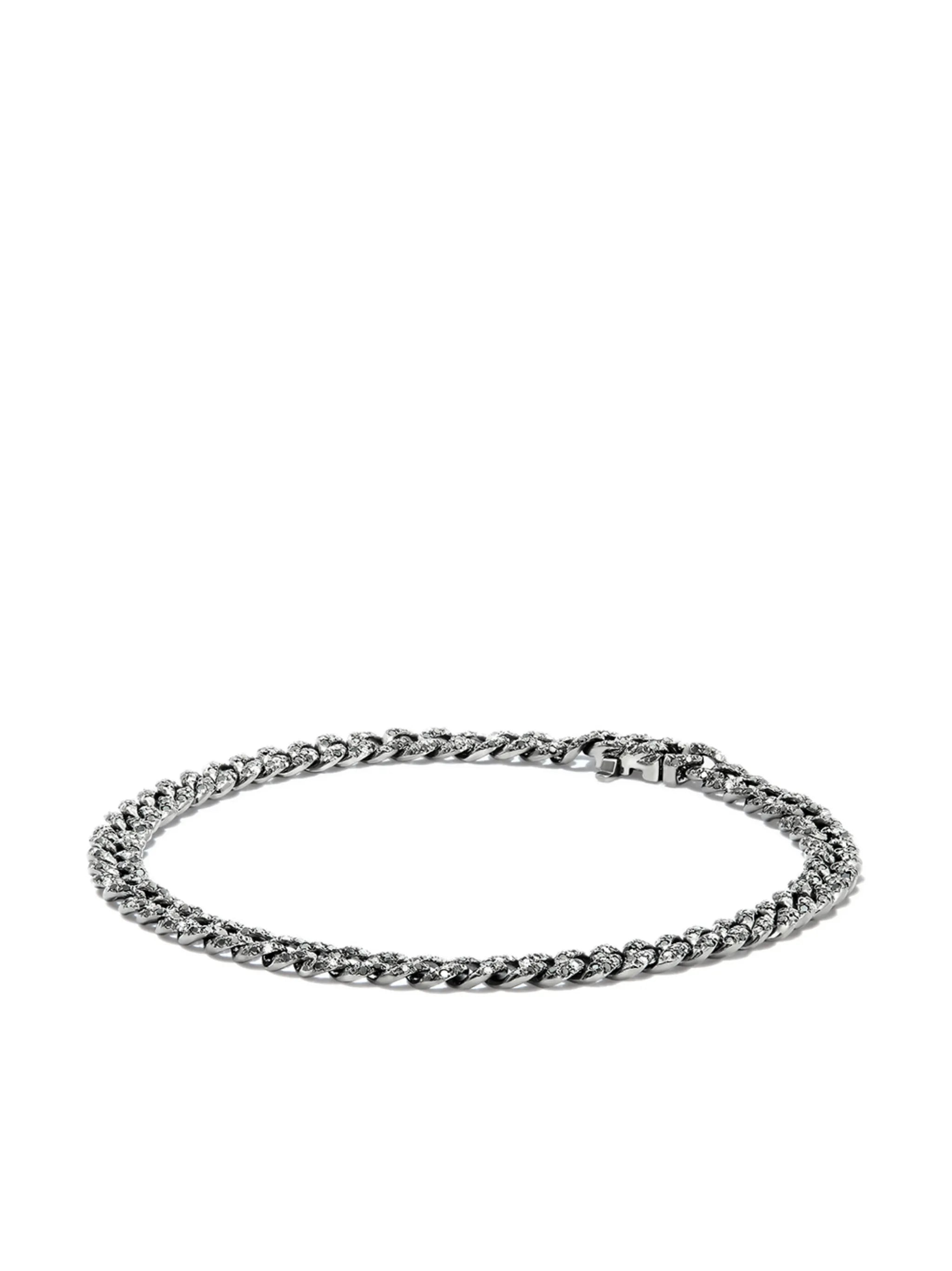 18kt white gold diamond flat link bracelet