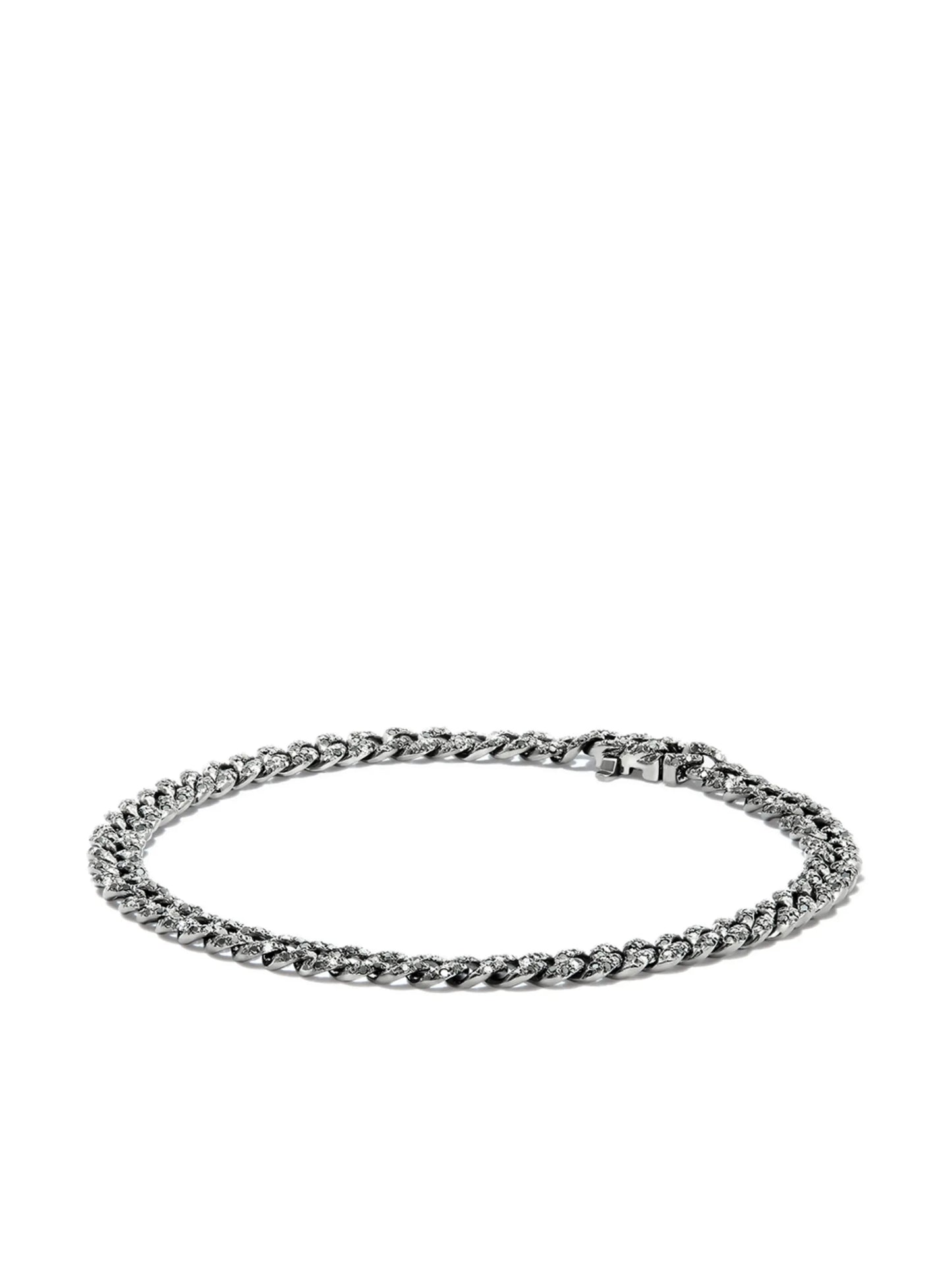 18kt white gold diamond flat link bracelet