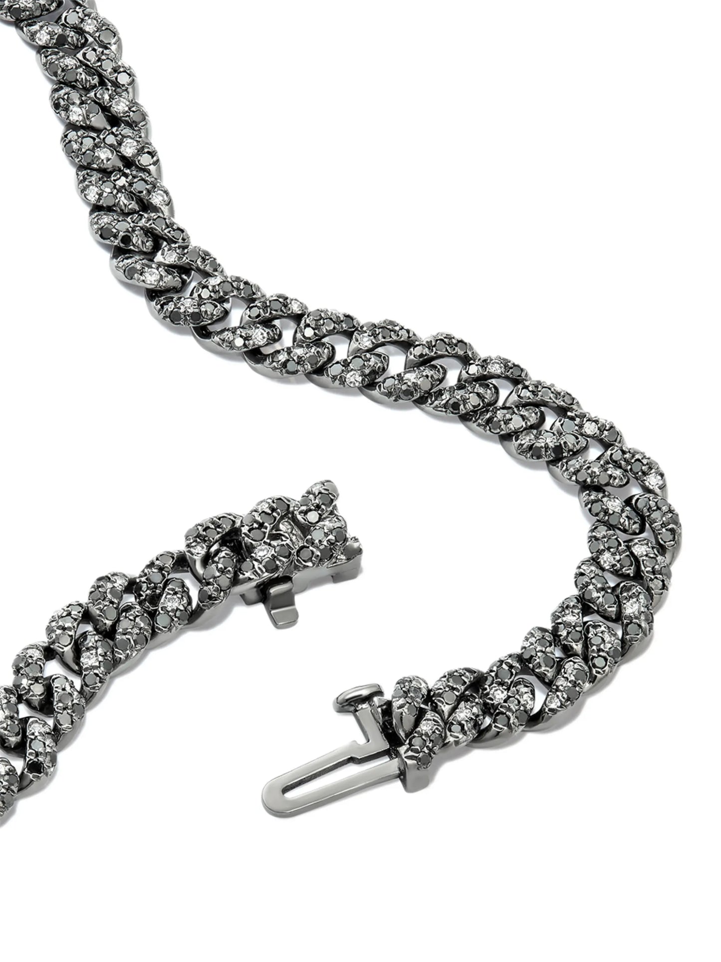 18kt white gold diamond flat link bracelet