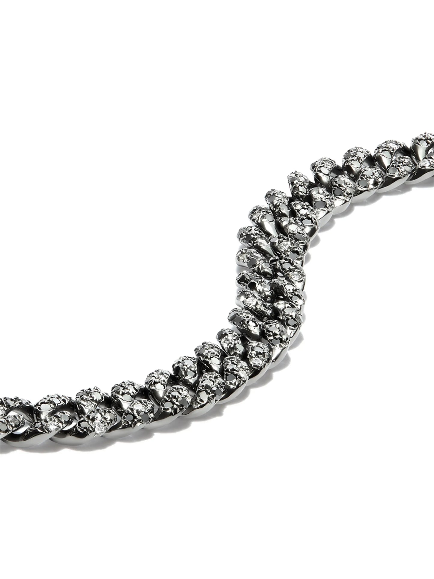 18kt white gold diamond flat link bracelet