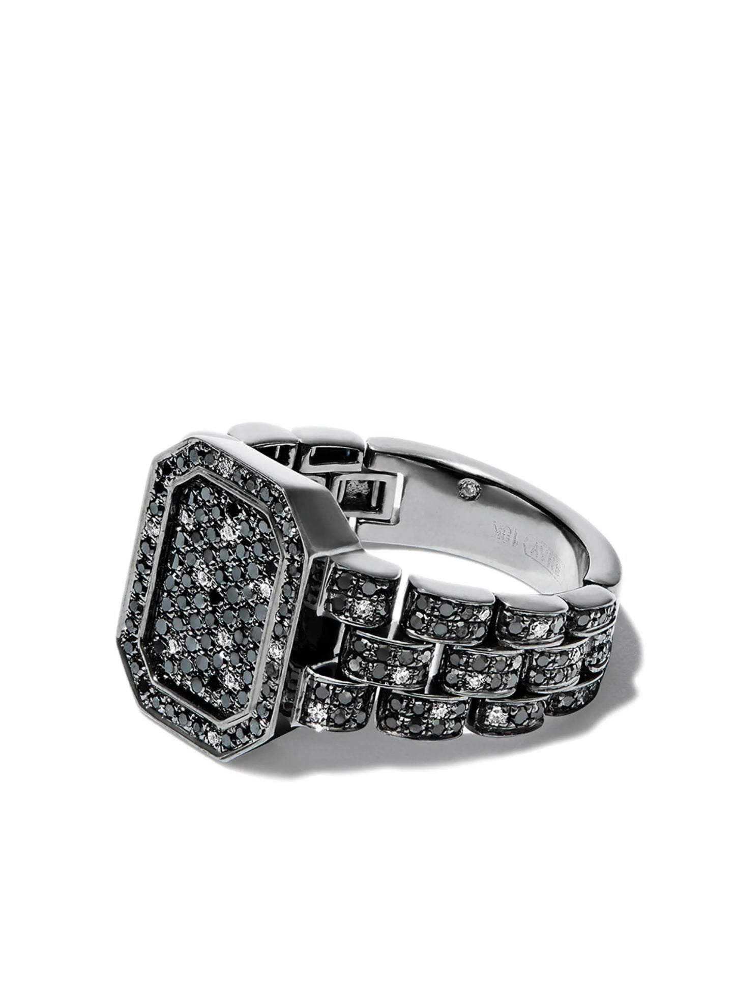 18kt white gold diamond signet ring