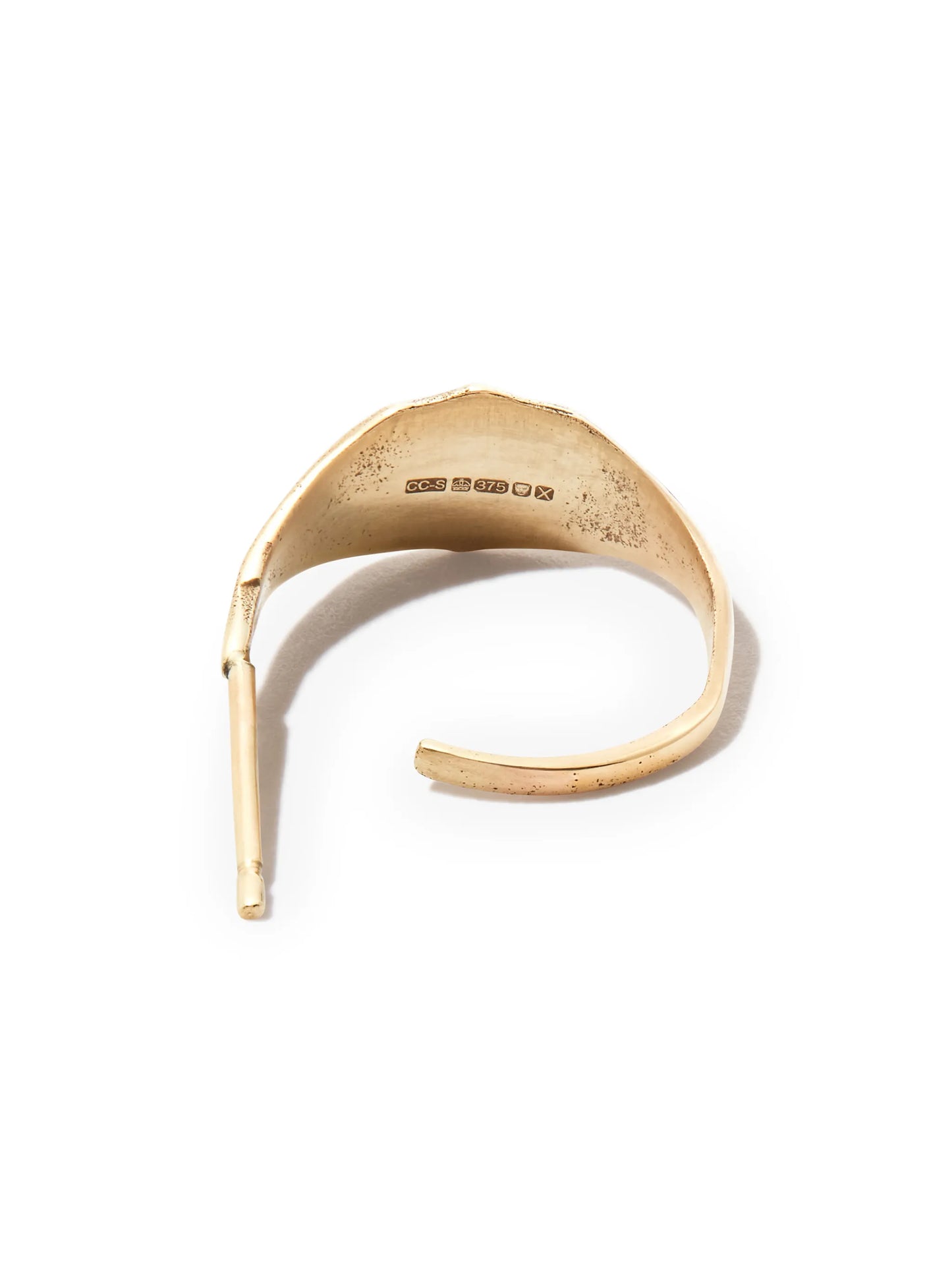 9kt yellow gold signet single earring
