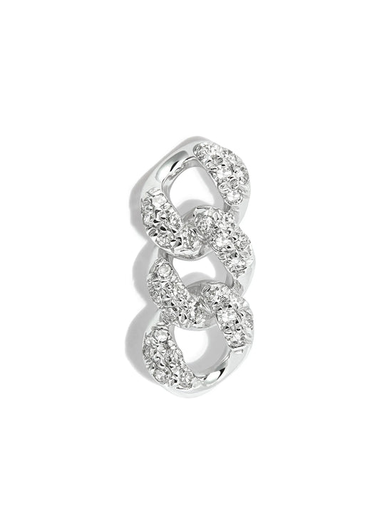18K white gold diamond chain stud earring