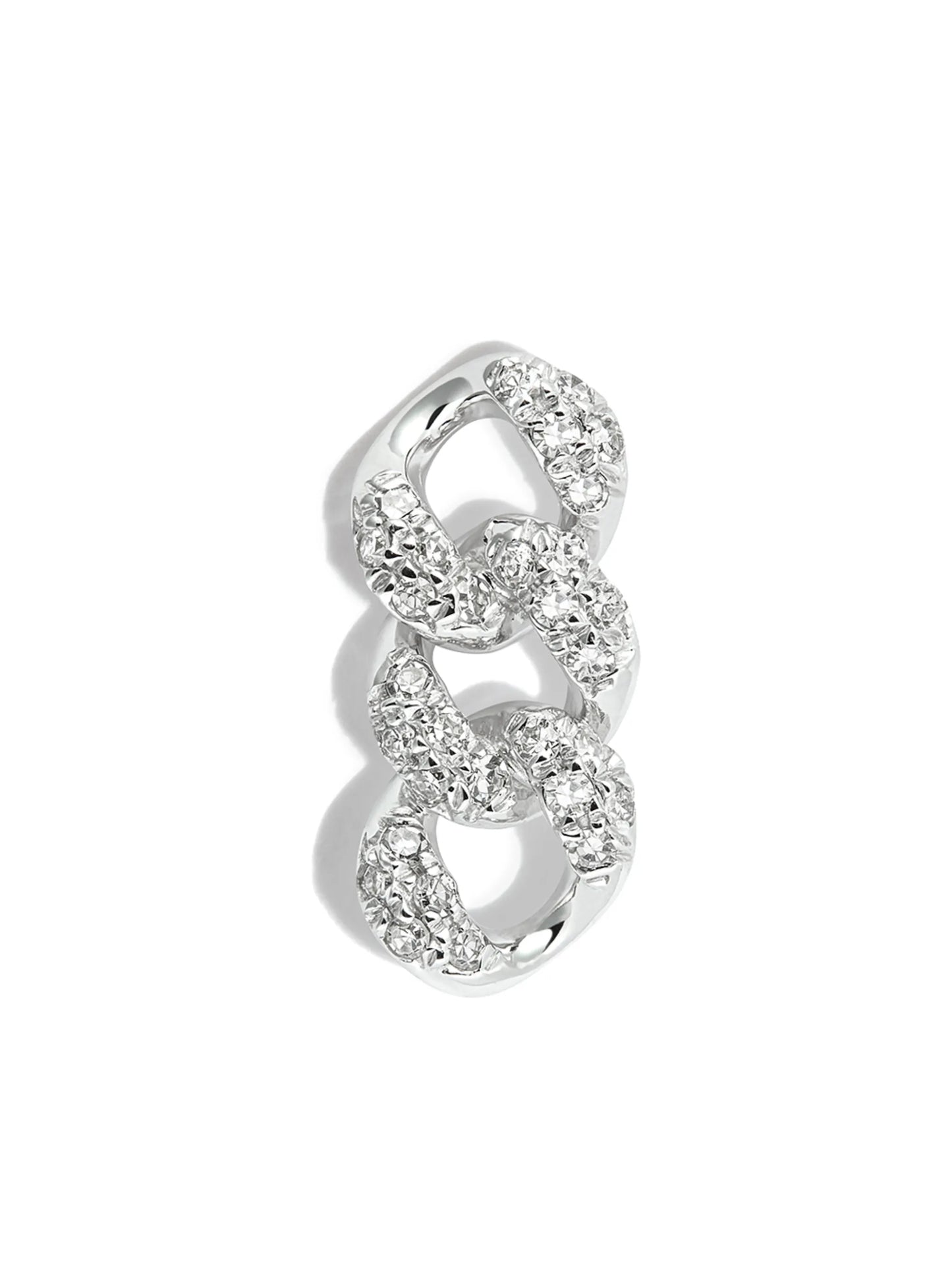 18K white gold diamond chain stud earring