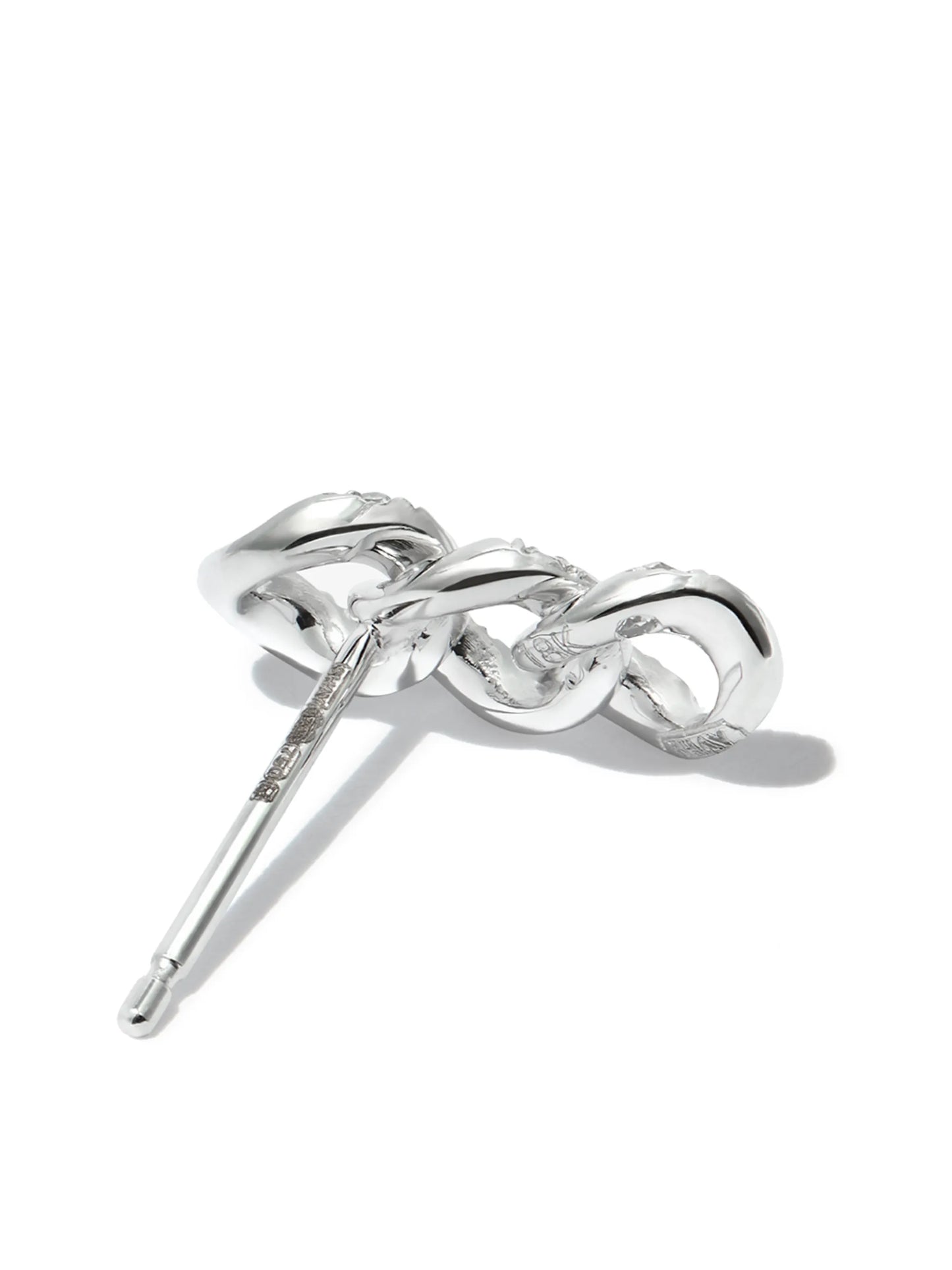 18K white gold diamond chain stud earring