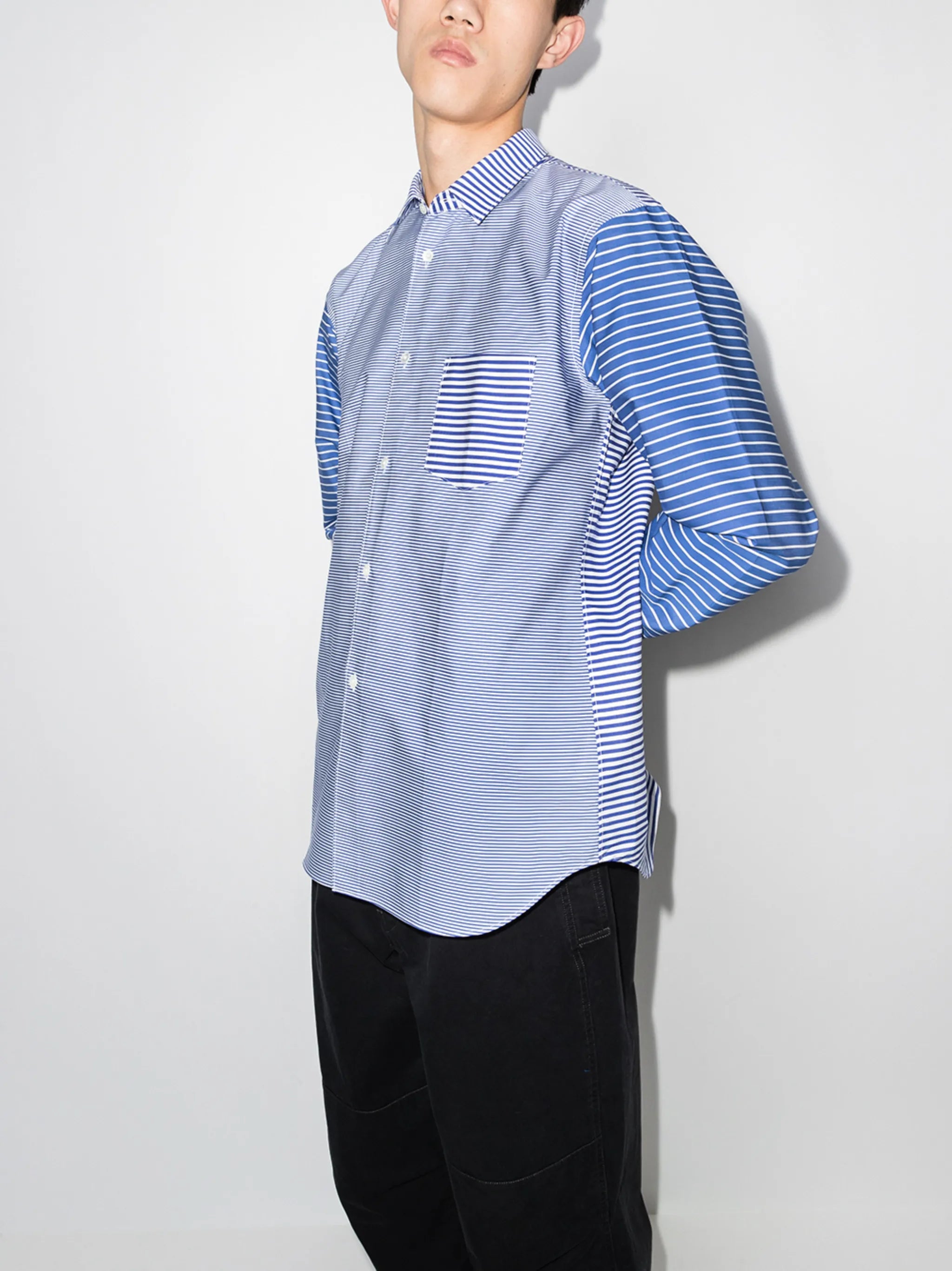 multi-stripe long-sleeve shirt