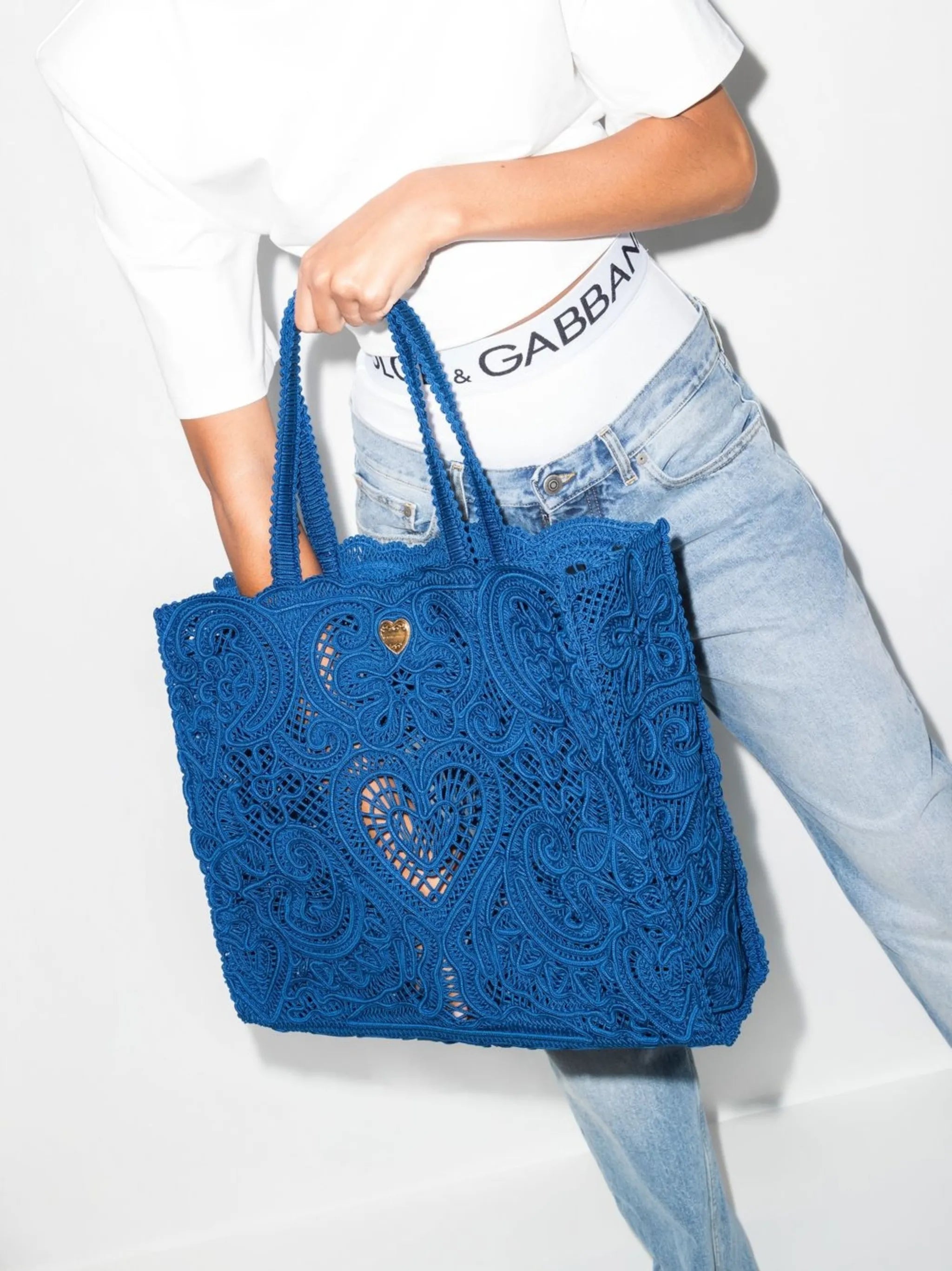 large Beatrice cordonetto-lace tote bag