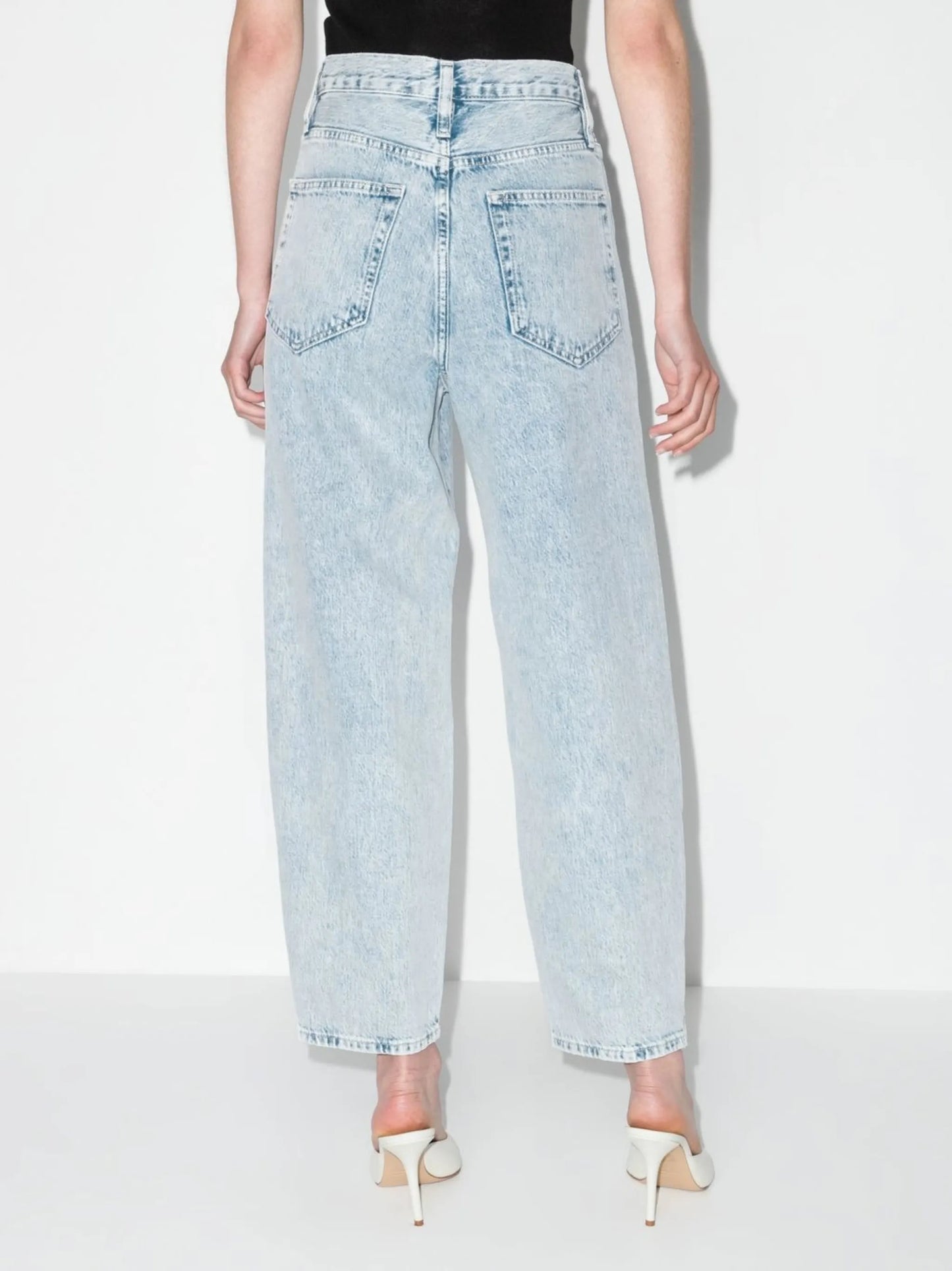 Ultra high-rise barrel straight-leg jeans