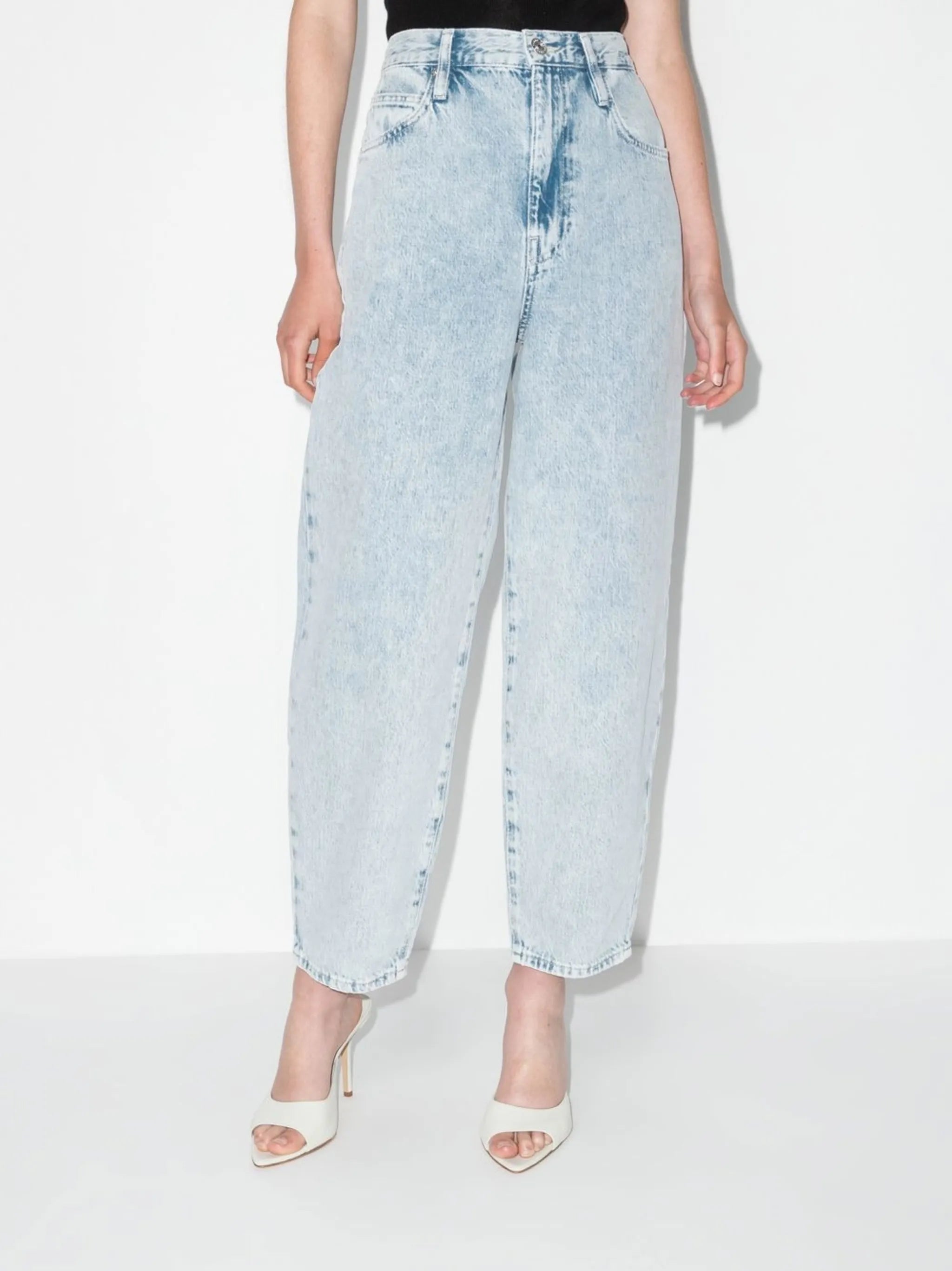 Ultra high-rise barrel straight-leg jeans