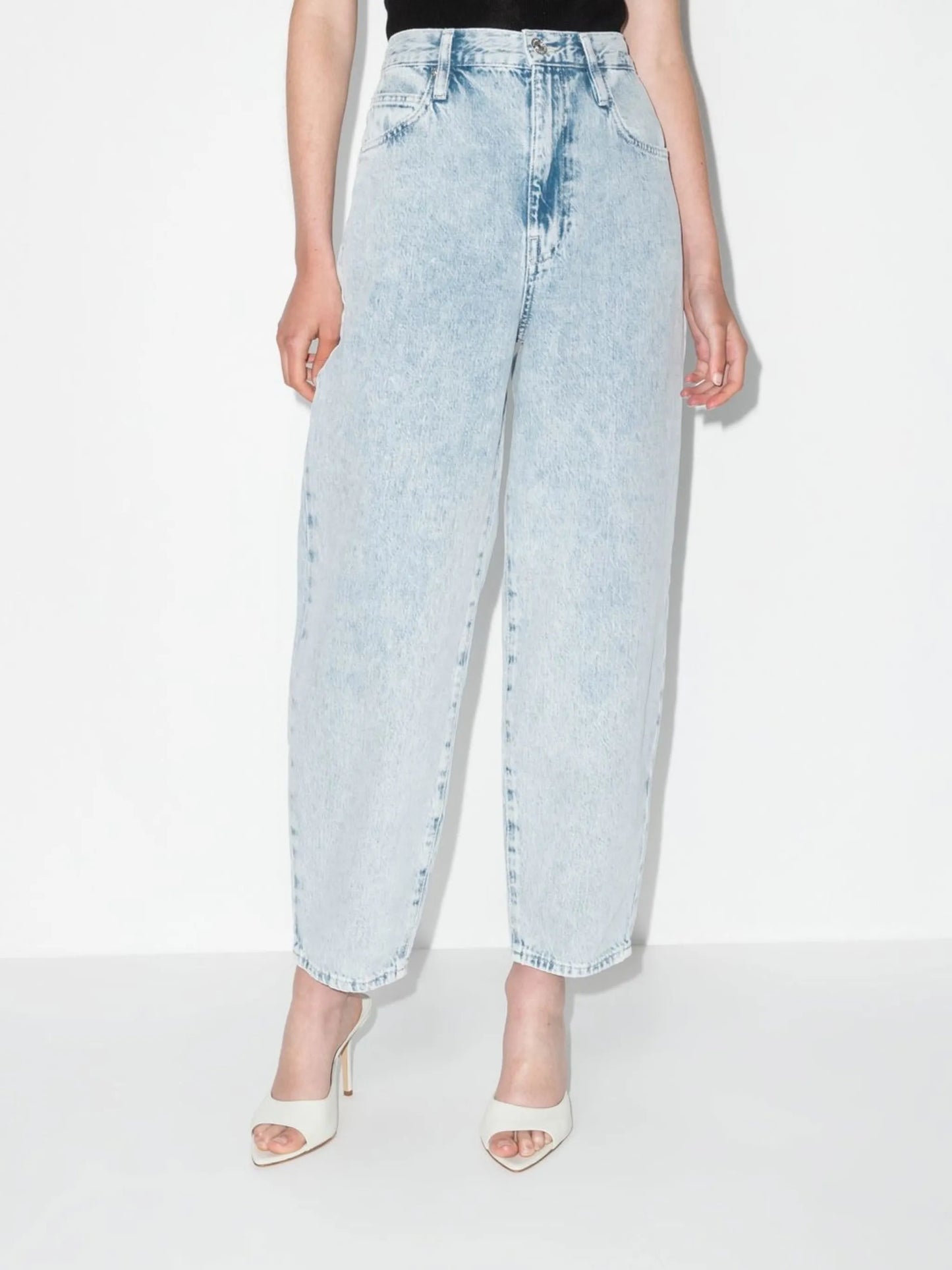 Ultra high-rise barrel straight-leg jeans