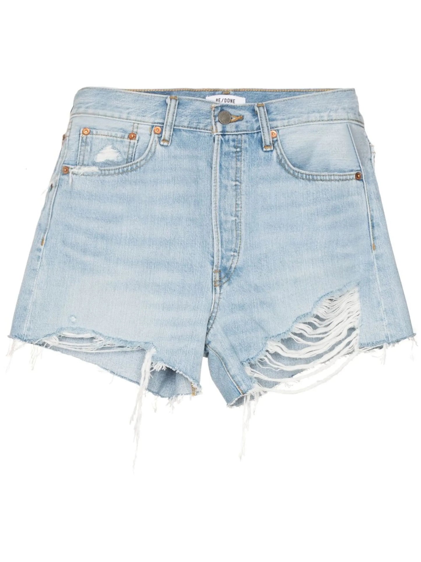 90s low-rise distressed denim shorts